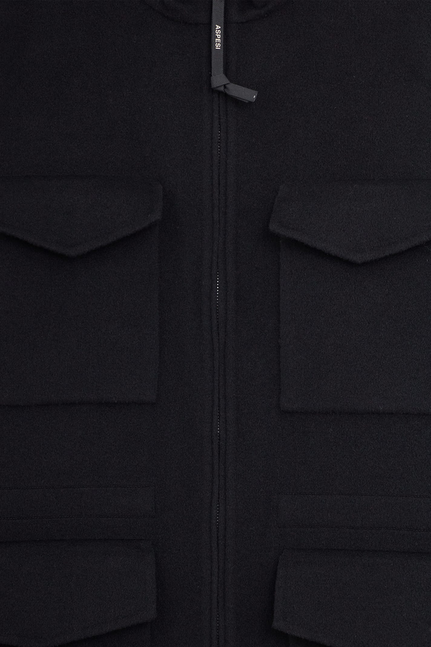 Aspesi Pocketed Zipped Single-breasted Coat In Black
