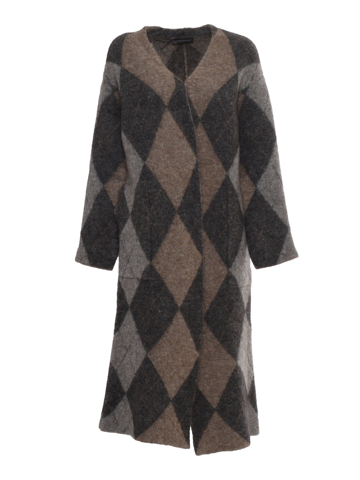 Shop Lorena Antoniazzi Knit Coat In Grey