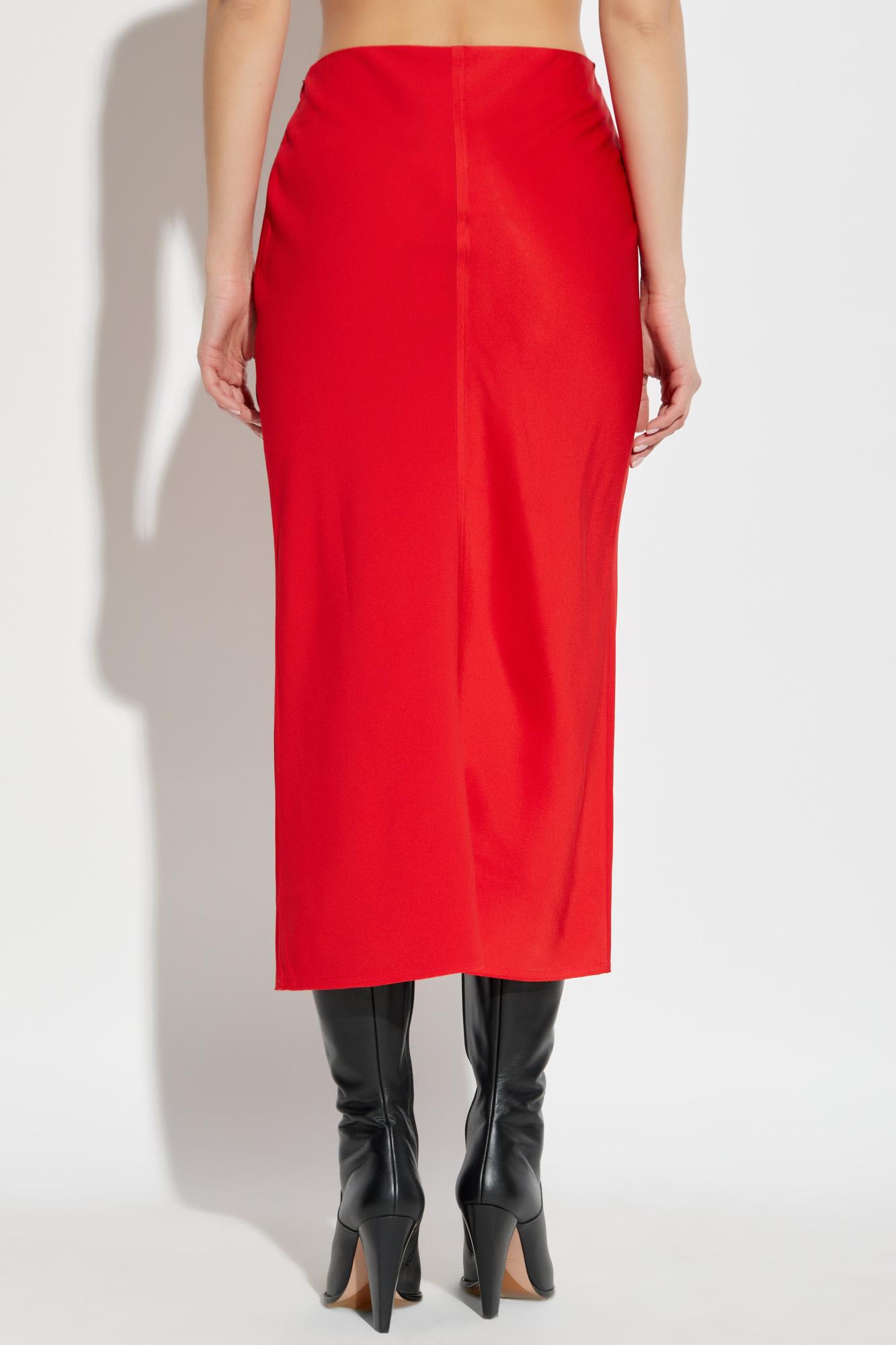 Ami Alexandre Mattiussi Ami Paris Straight Midi Skirt In Red