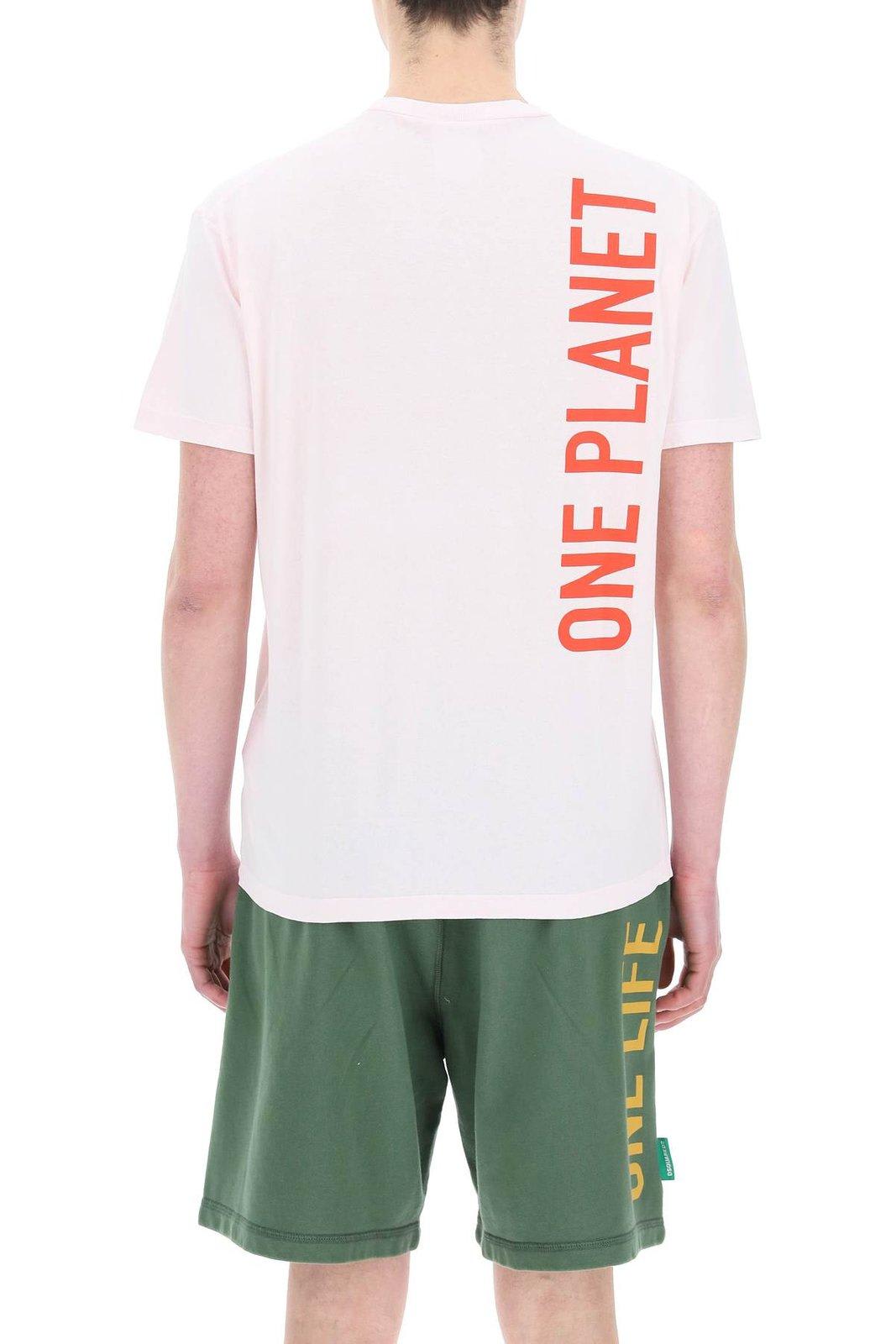 Dsquared2 One Life One Planet Smiley T-shirt With Print In Pink