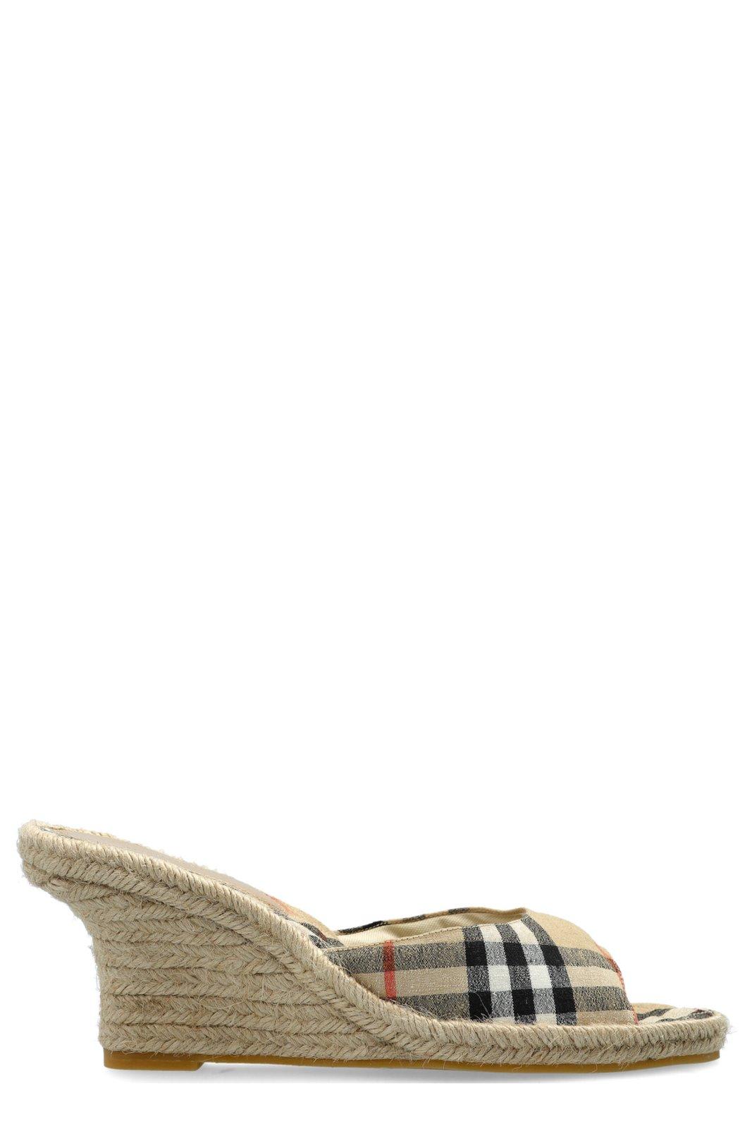 Burberry Checked Mews Espadrille Mules