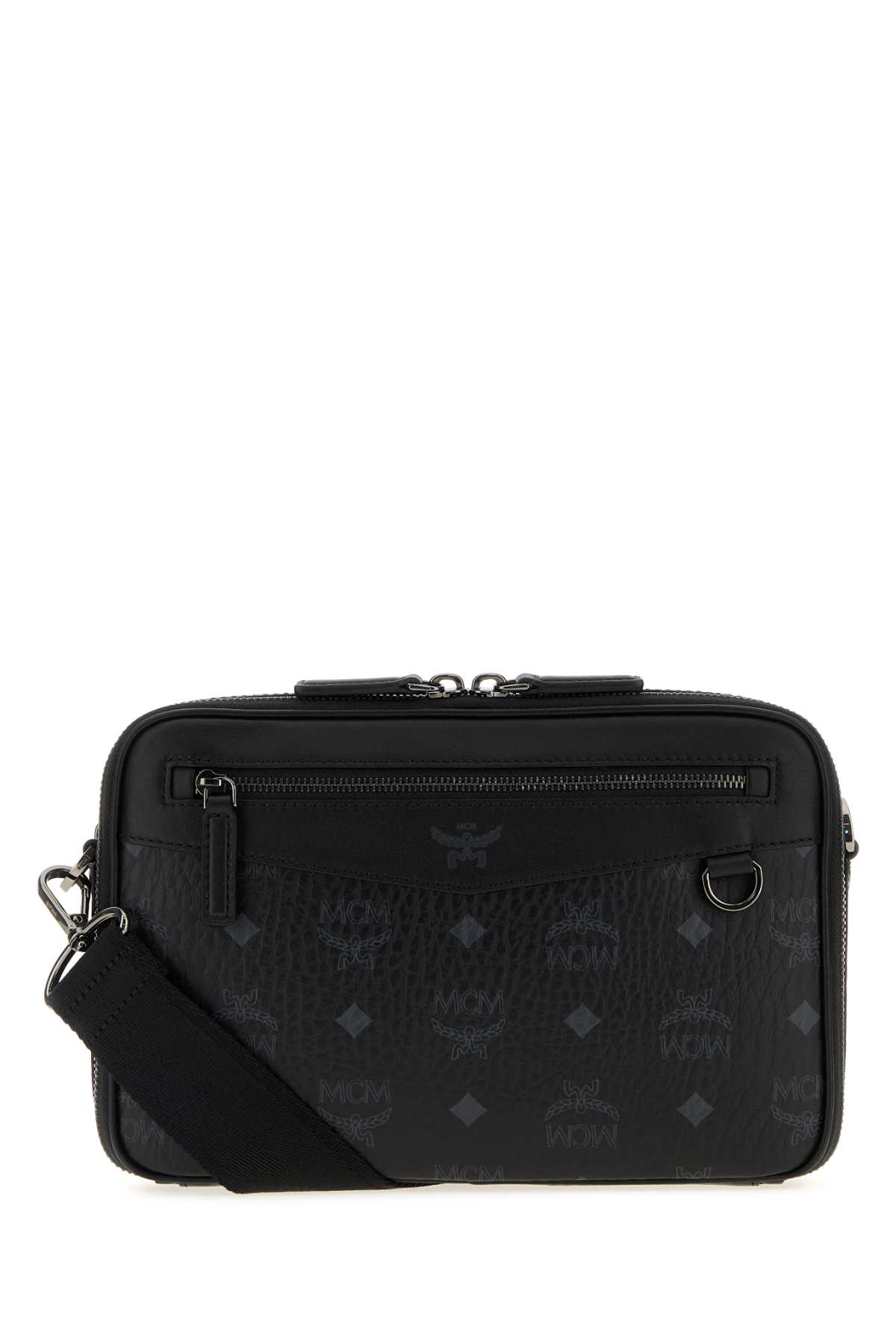 Mcm Printed Canvas Small Diamond Crossbody Bag In Black