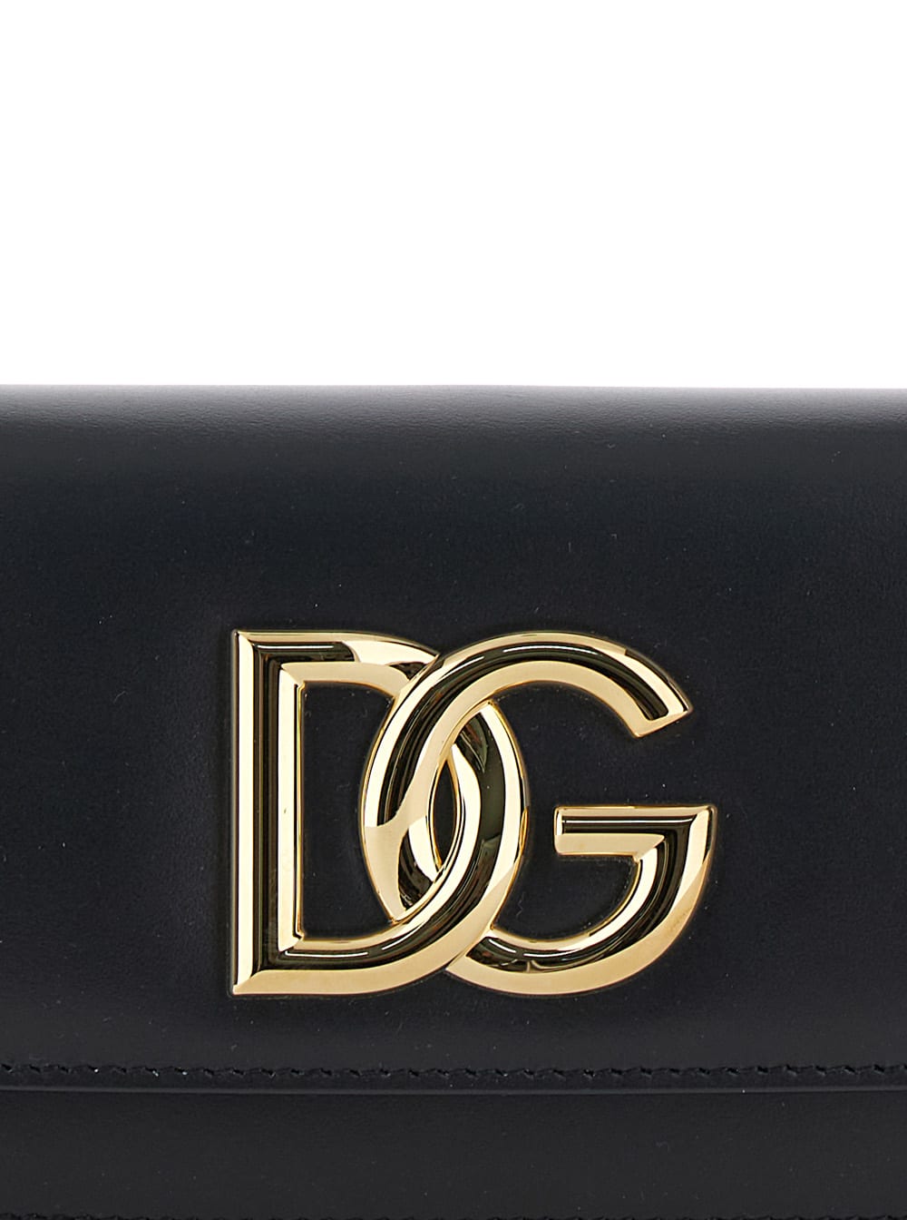 Shop Dolce & Gabbana 3.5 Black Crossbody Bag With Dg Logo In Leather Woman