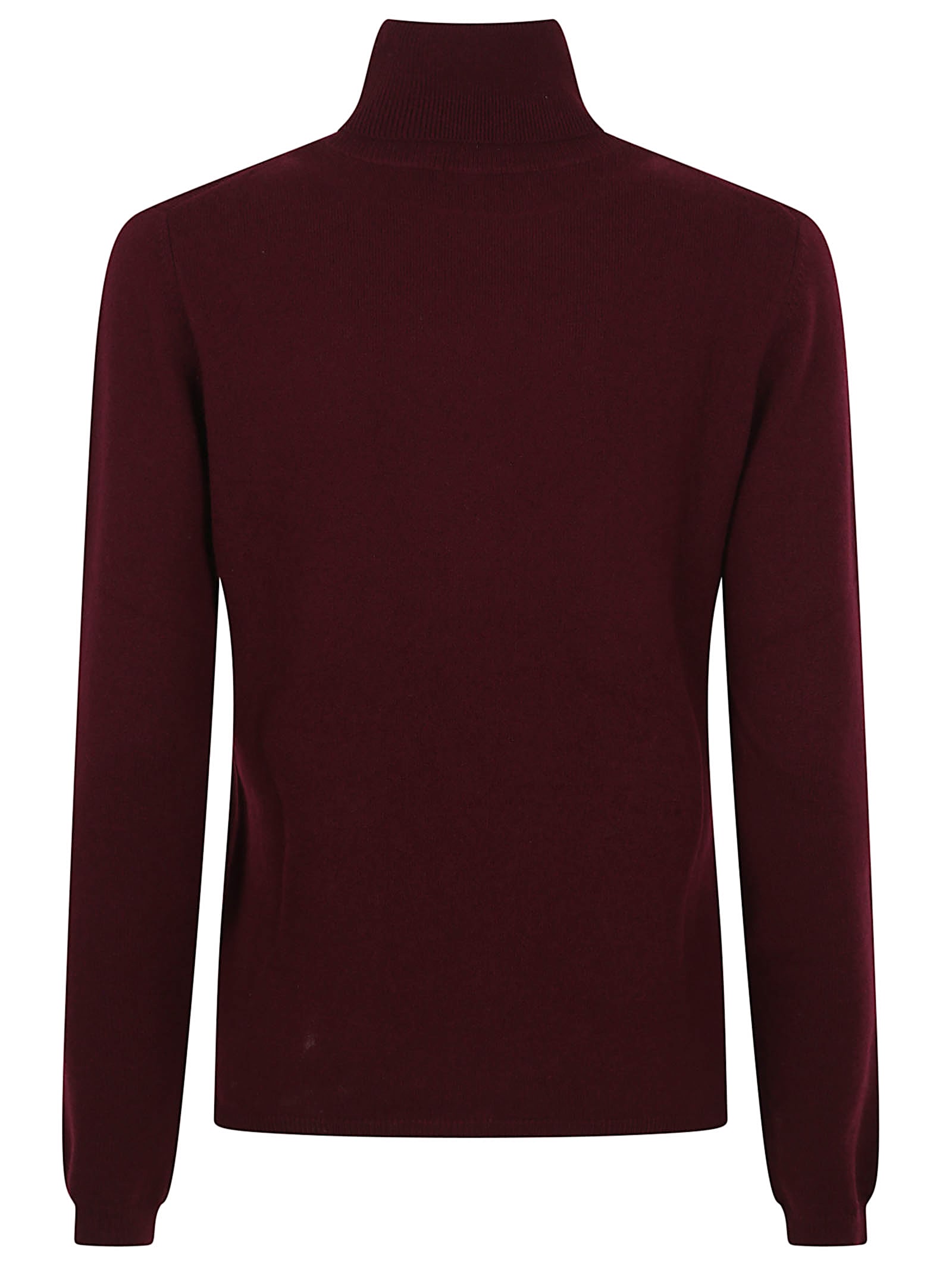 Allude Cashmere Mockneck Sweater With Relaxed Silhouette In Burgundy