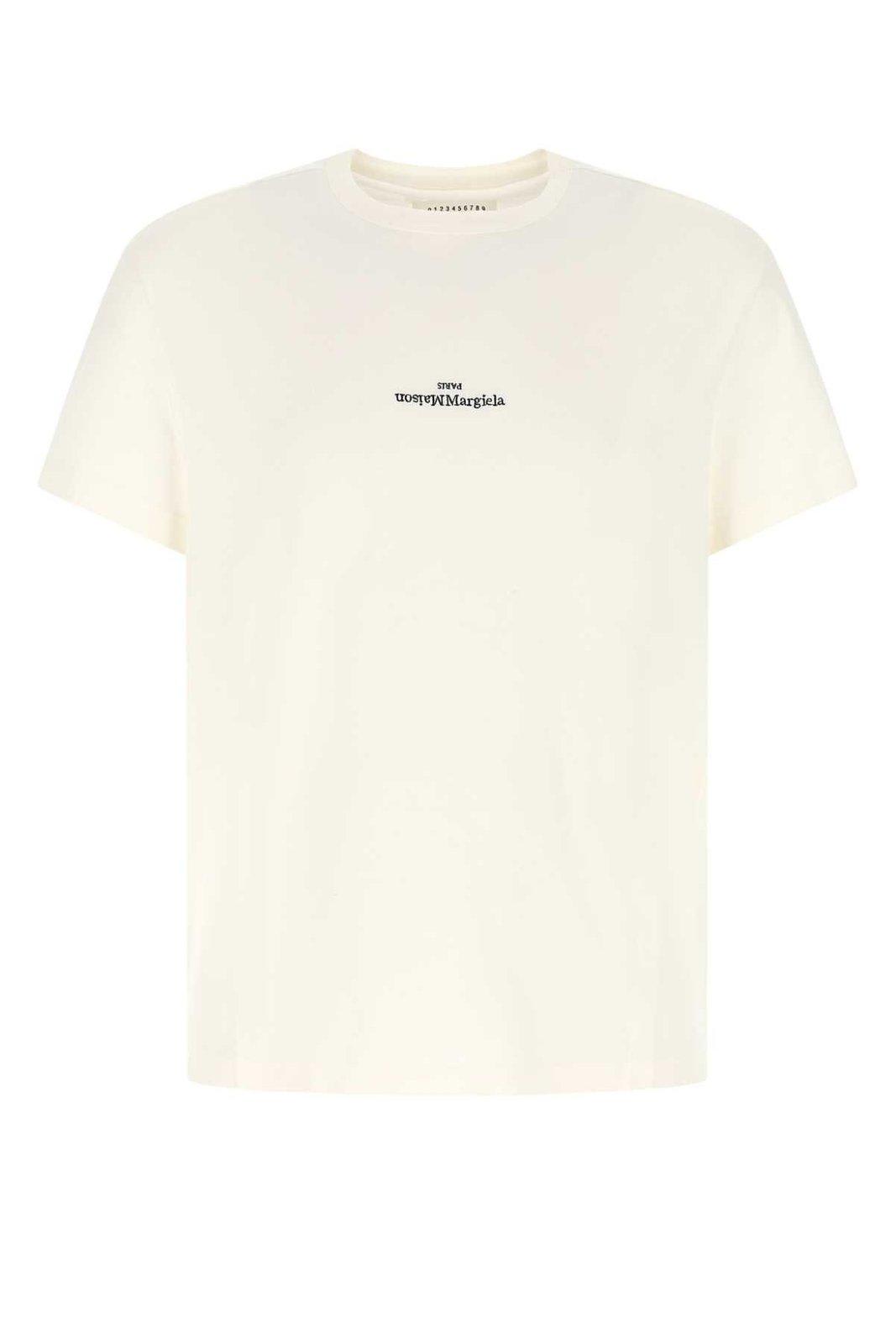 Shop Maison Margiela Logo Printed T-shirt In White