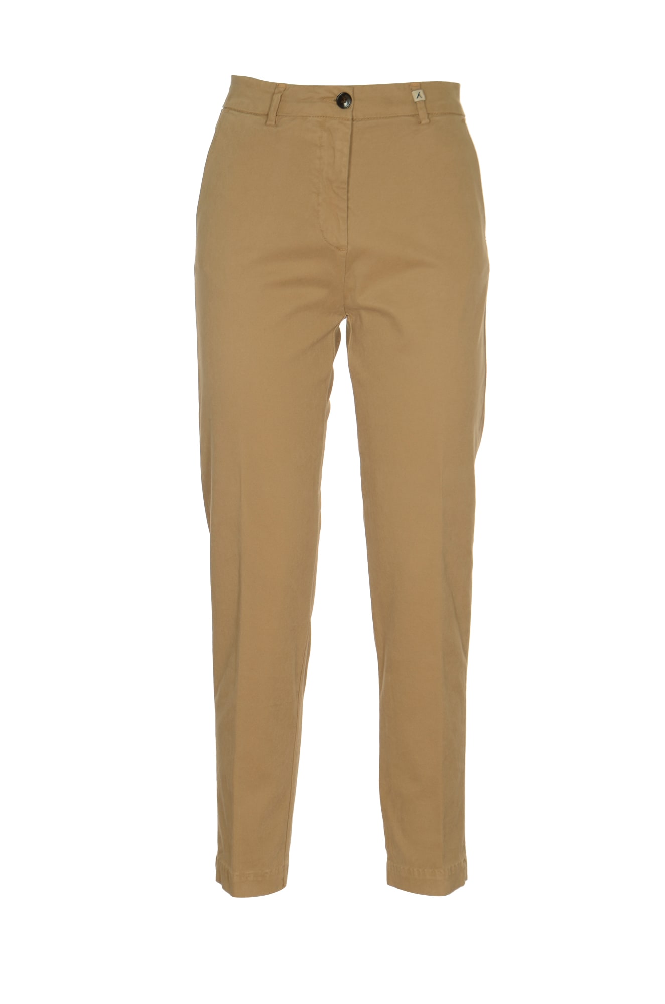 Shop Myths Buttoned Fitted Trousers In Brown