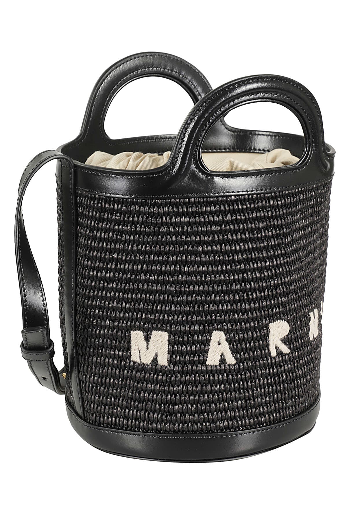Shop Marni Tropicalia Mini Bucket In Nero