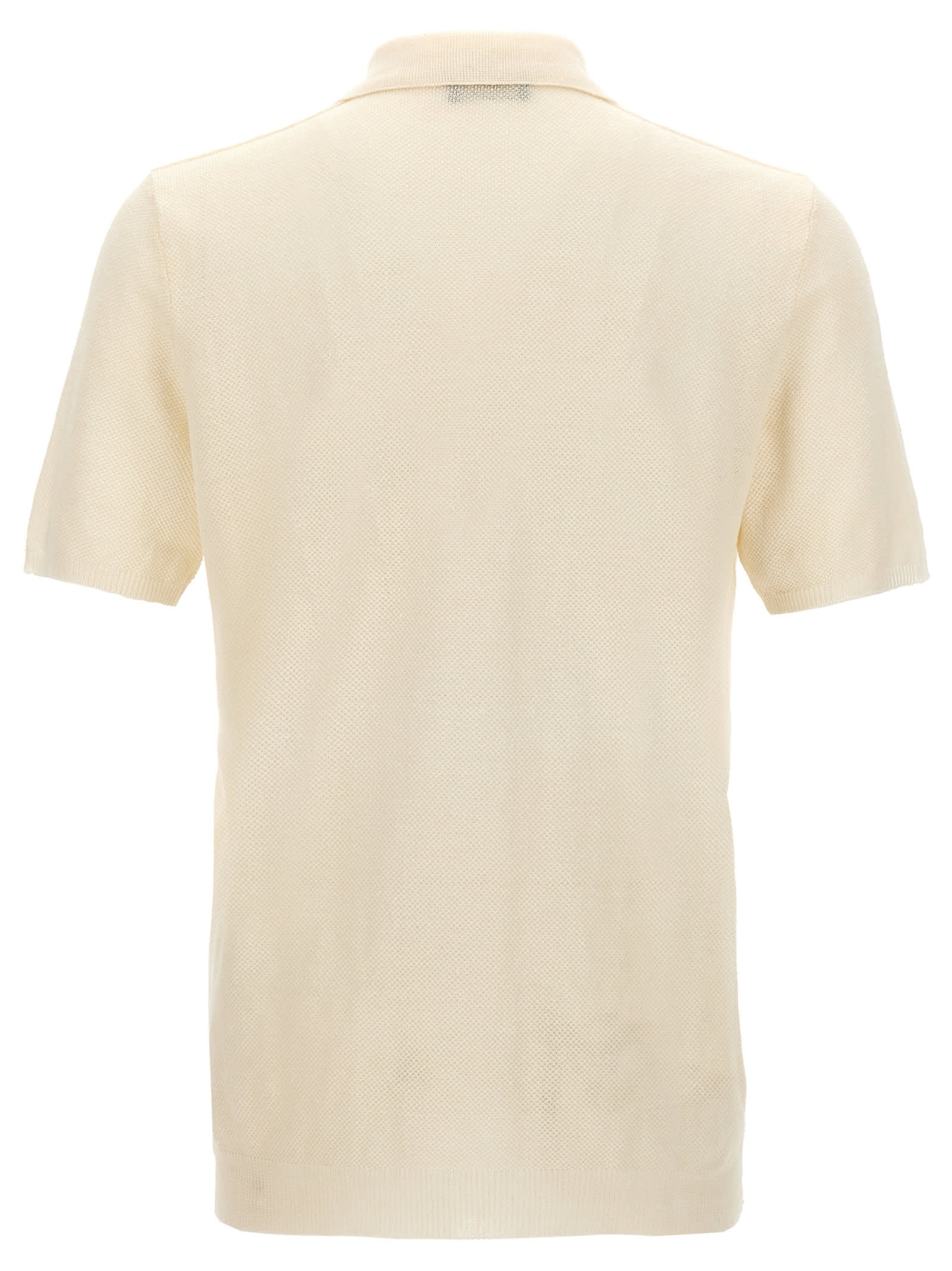 Shop Roberto Collina Openwork Polo Shirt In White