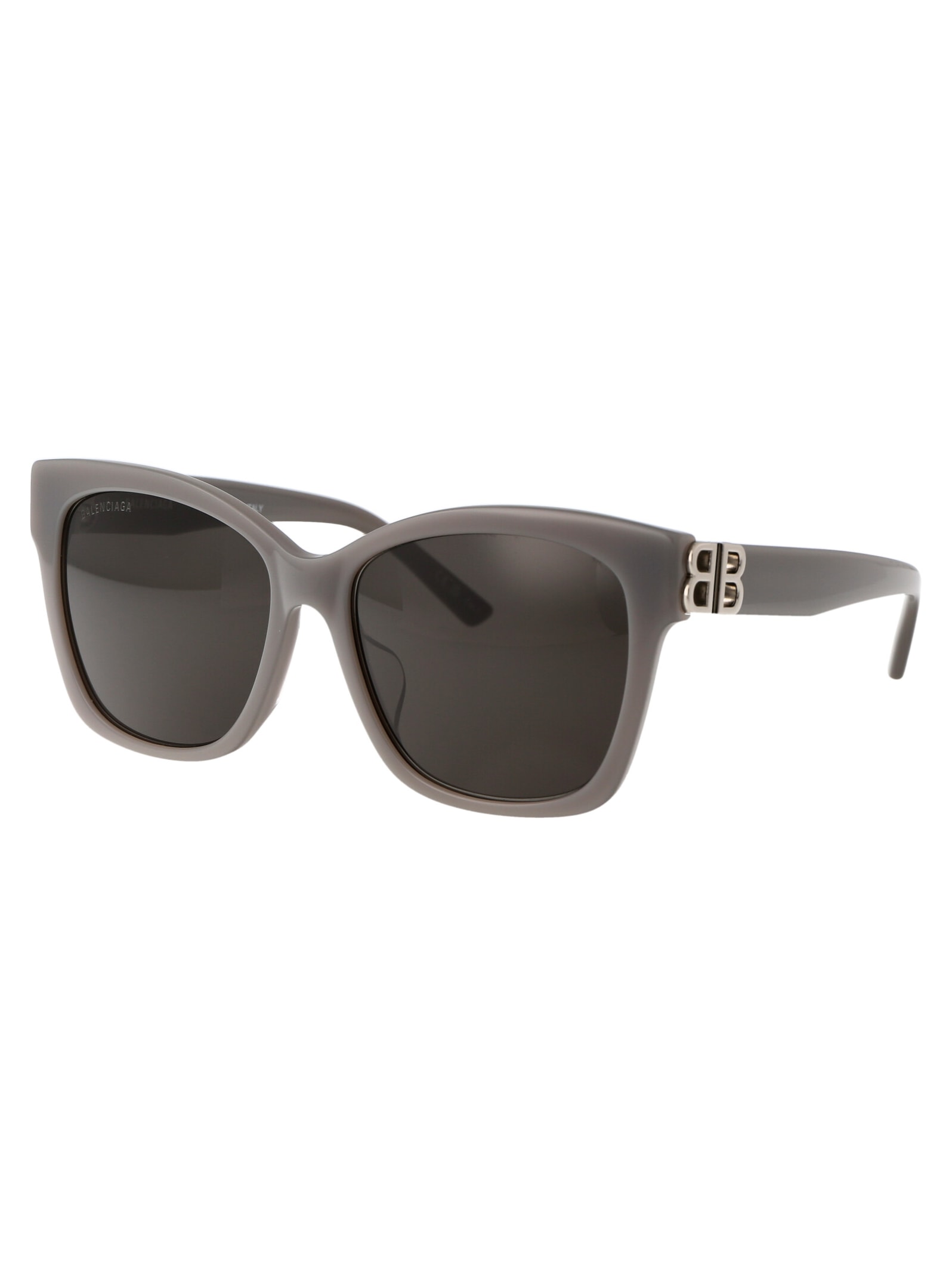 Shop Balenciaga Bb0102sa Sunglasses In 011 Grey Silver Grey