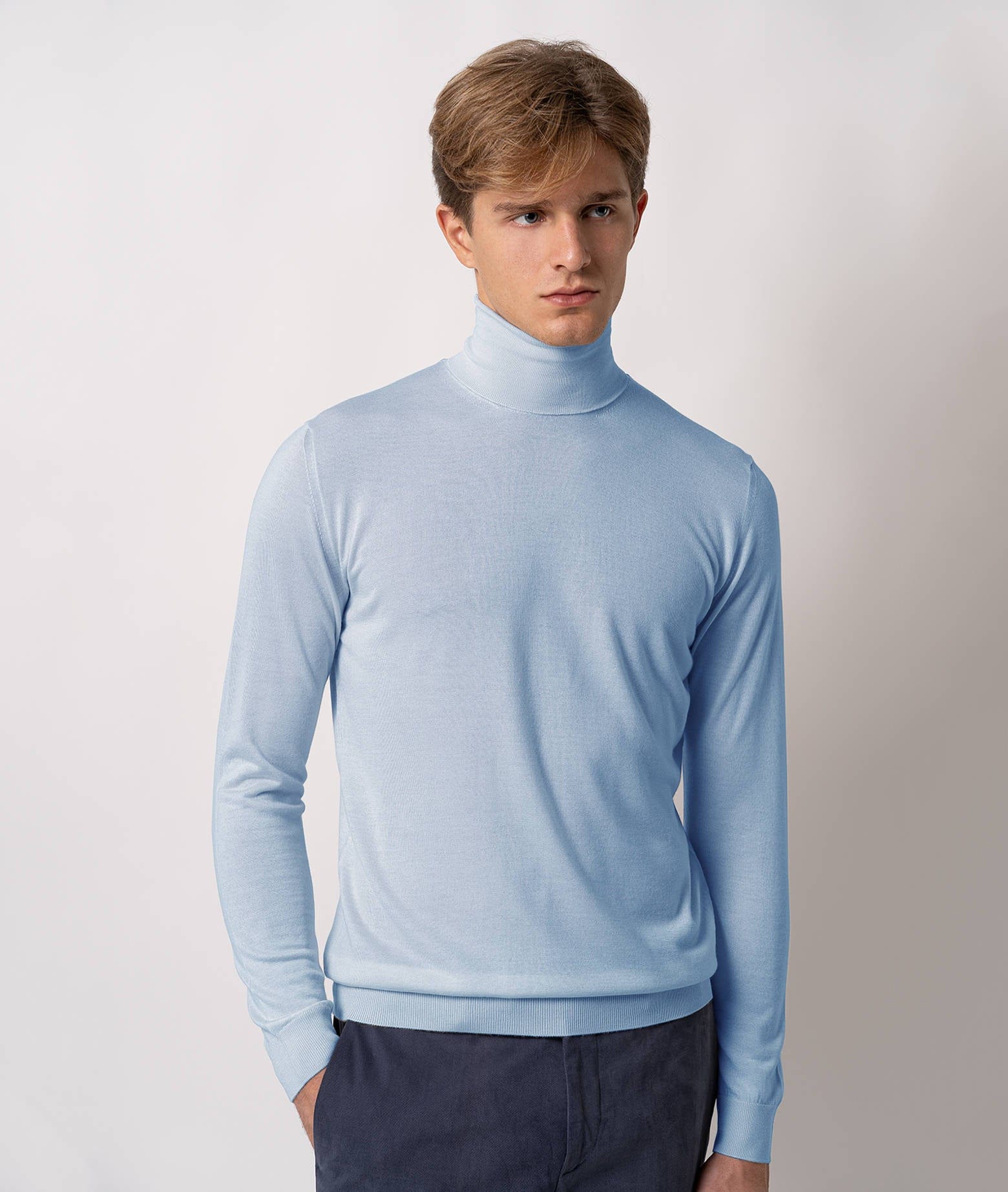 Larusmiani Turtleneck Sweater Pullman Sweater In Blue