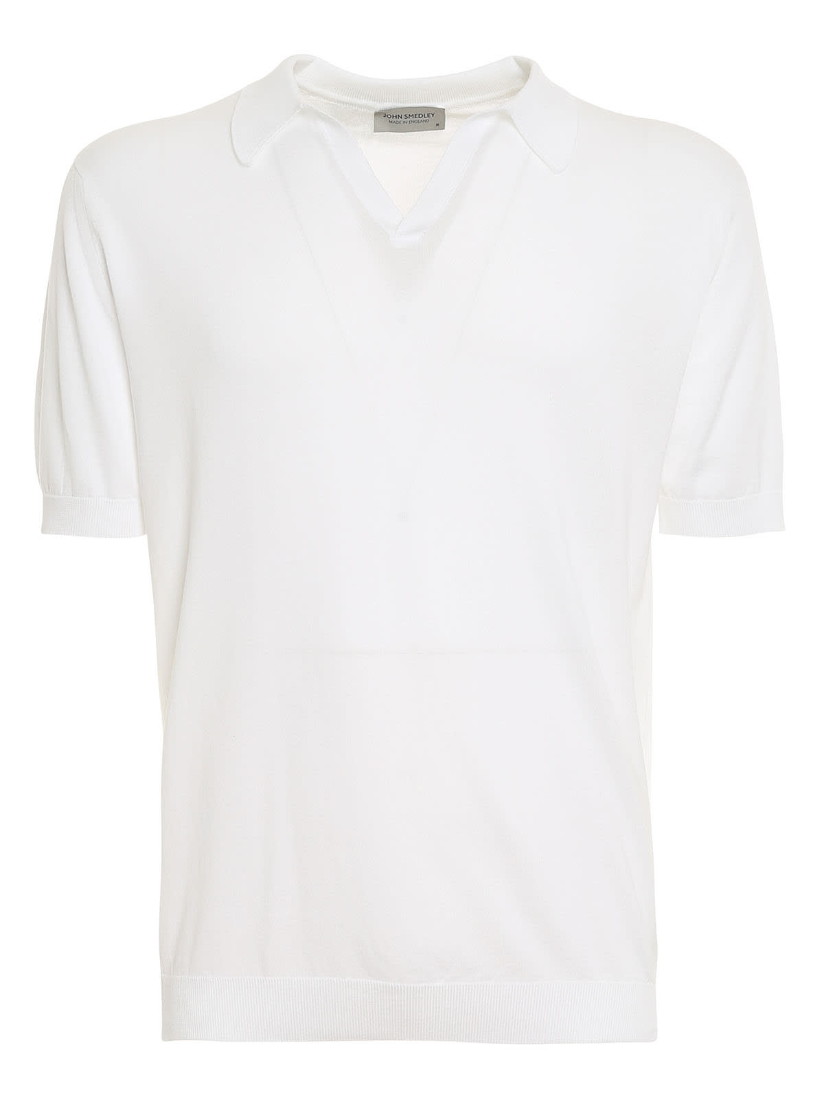 Shop John Smedley Noah Skipper Collar Shirt Ss In White