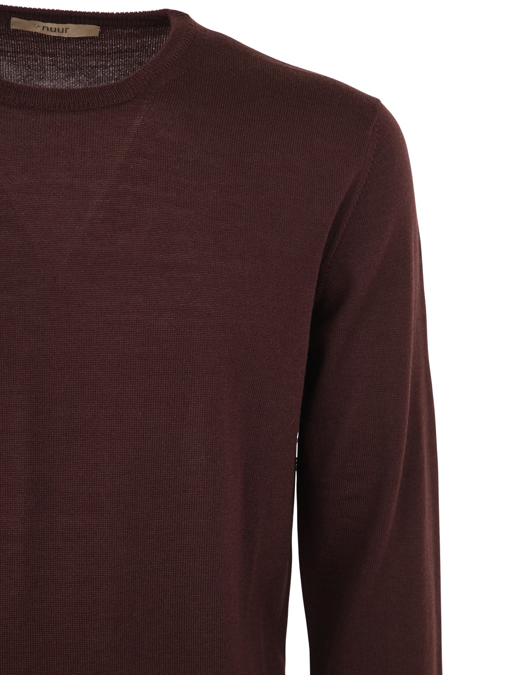 Shop Nuur Long Sleeve Crew Neck Sweater In Amaranth