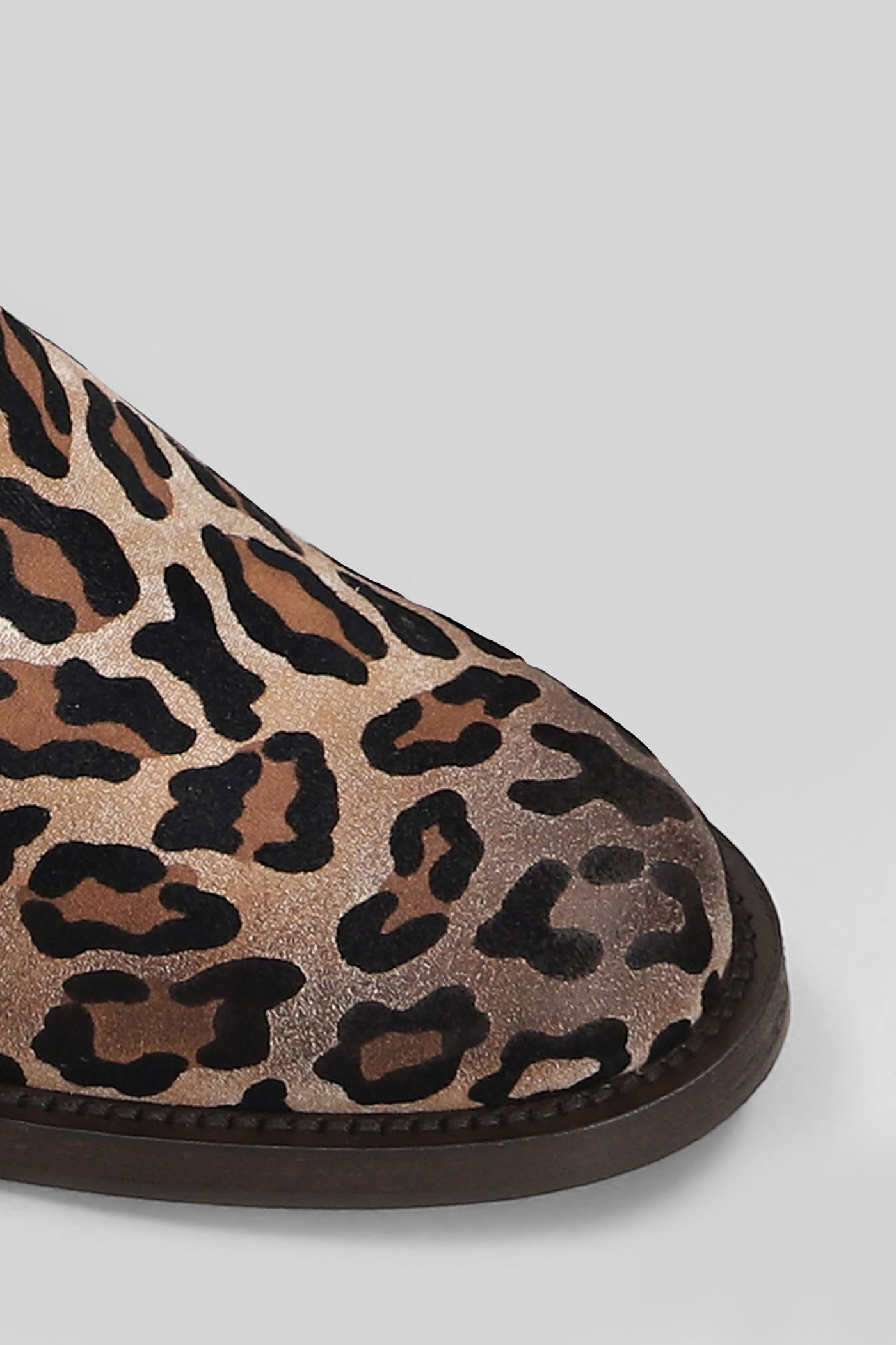 Via Roma 15 Ankle Boots Inside Wedge In Animalier Suede In Red