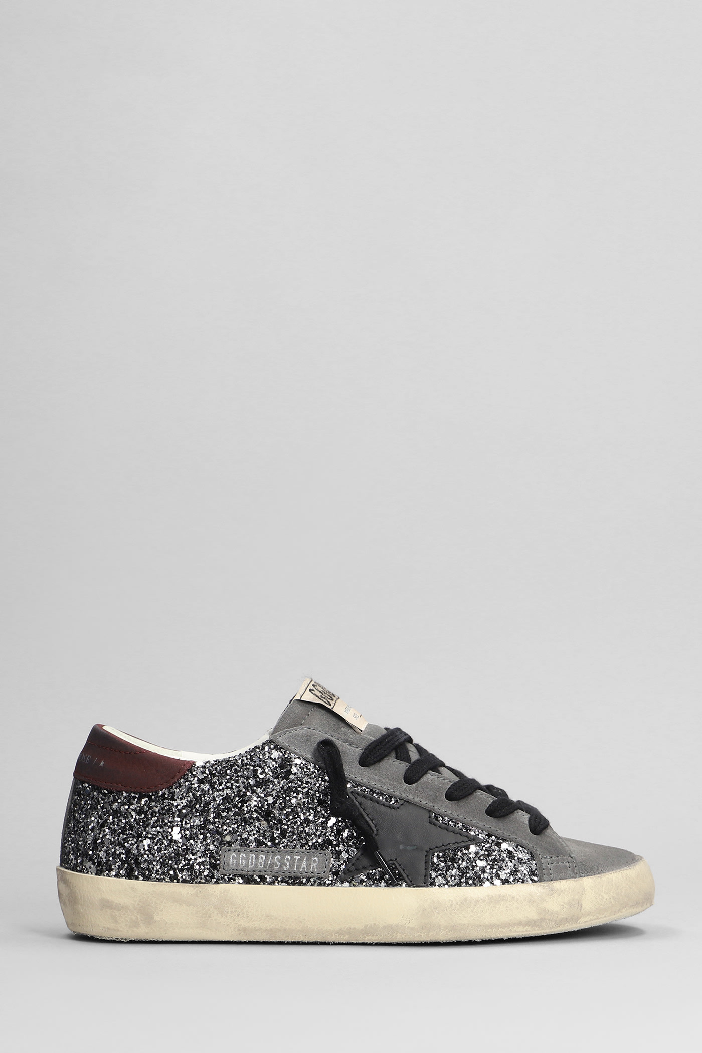 Golden Goose Glitter Super Star Sneakers In Gray