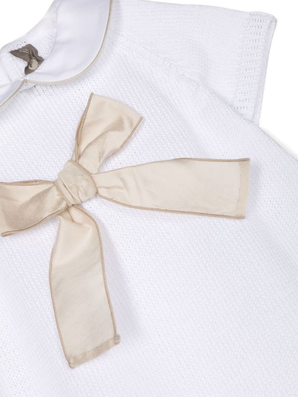 Shop Little Bear Jumpsuit With Bow In White