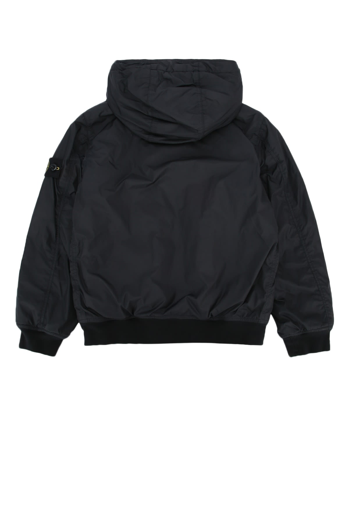 Stone Island Compass-badge Hooded Bomber Jacket In Black