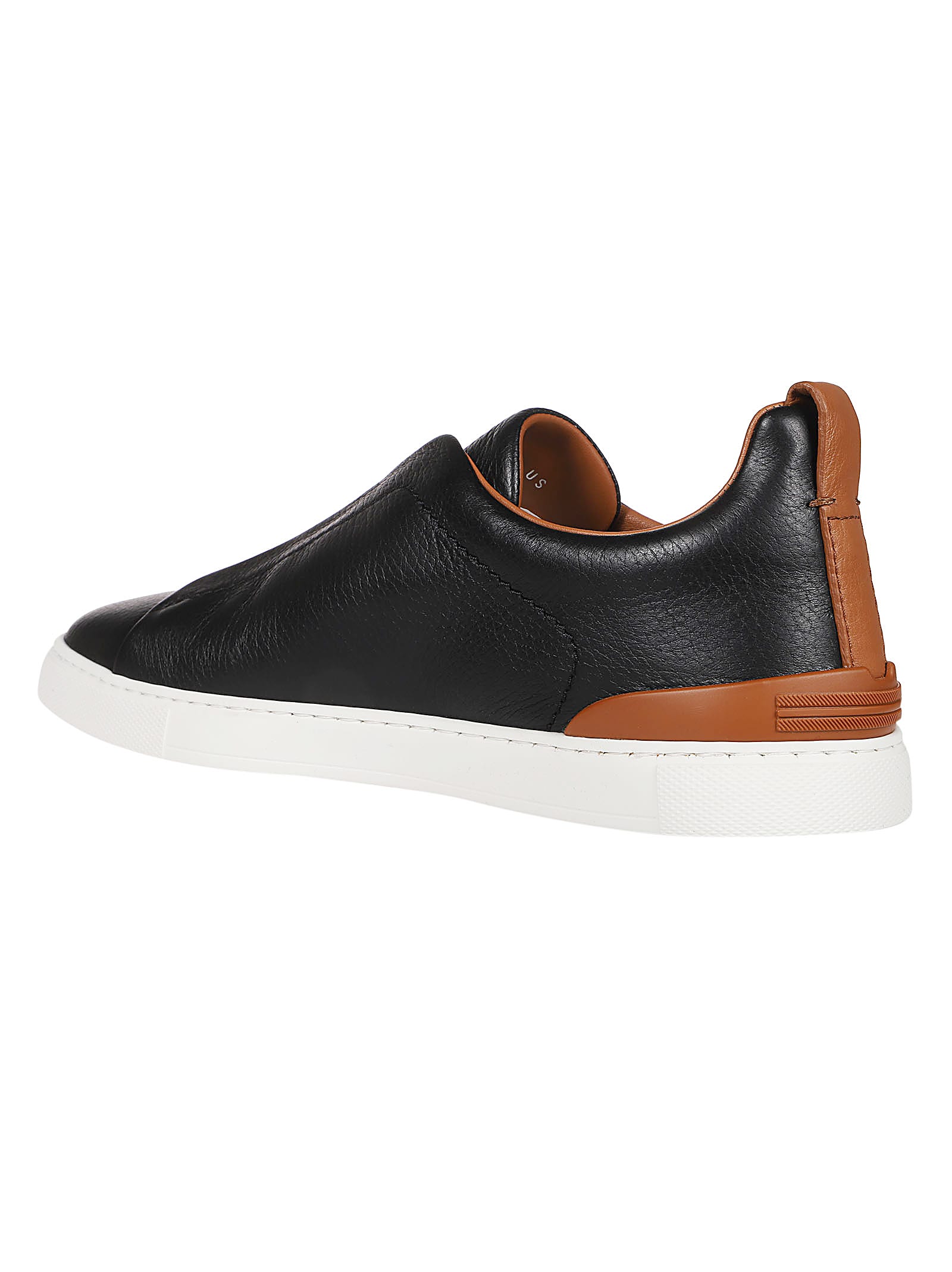 Shop Zegna Triple Stitch Low Top Sneakers In Sne Nero