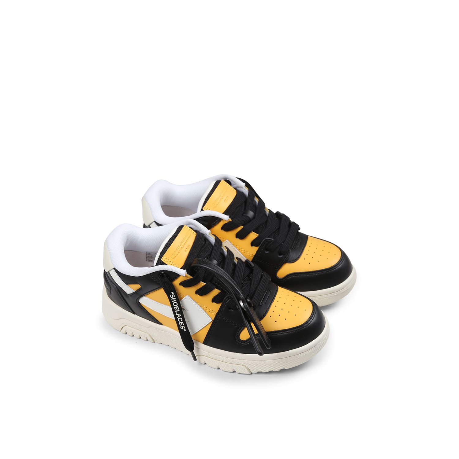 Off-white Yellow Sneakers For Boy With Arrow In Yellow