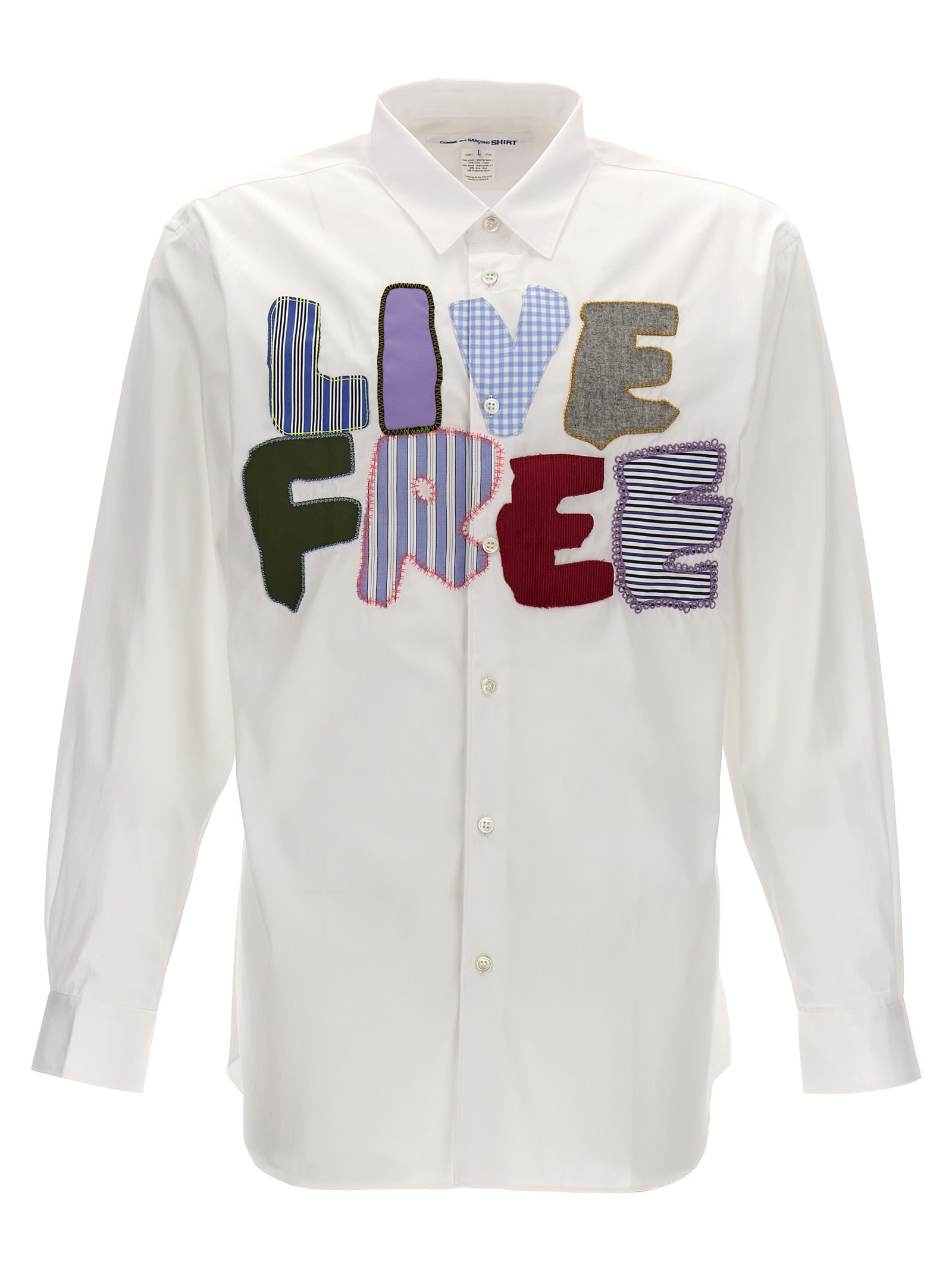 Shop Comme Des Garçons Shirt Live Free Shirt In White