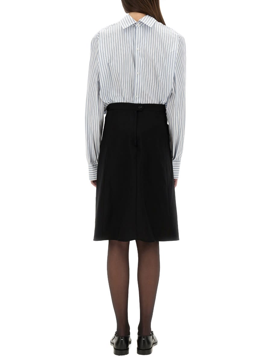 Maison Margiela Striped Dress-shirt Featuring Button Detail In Multicolour