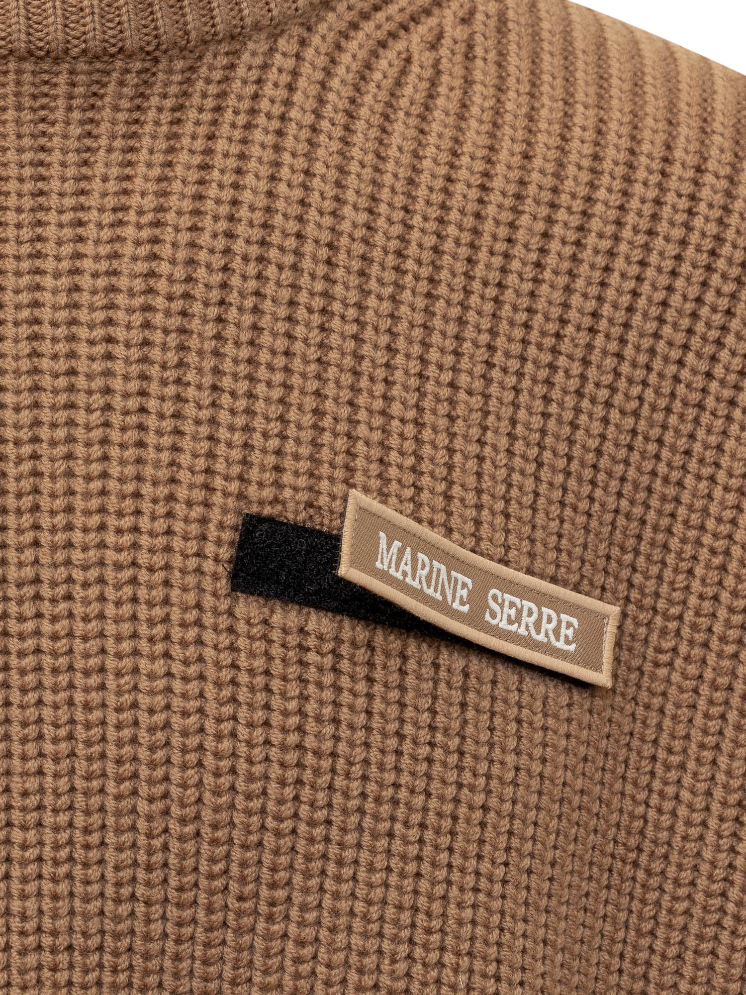 Shop Marine Serre Sweater With Logo In Camel