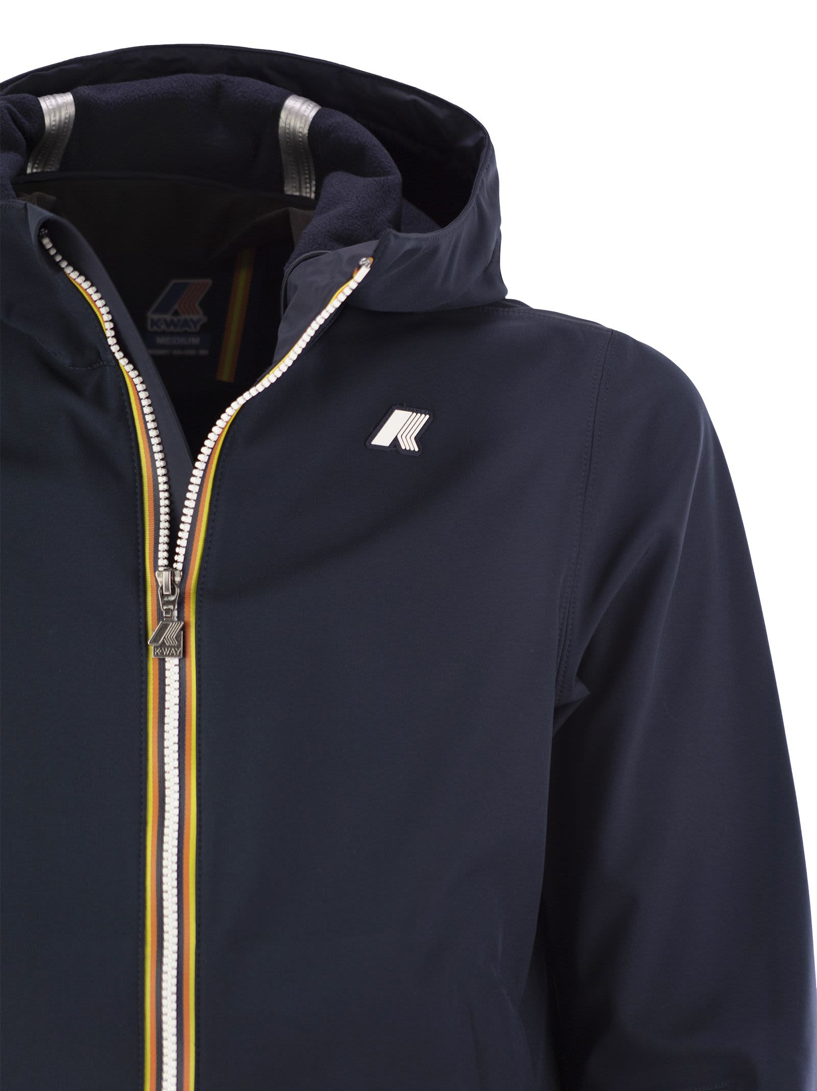 Shop K-way Jacko - Hooded Jacket In Blue Depth-blue Dept