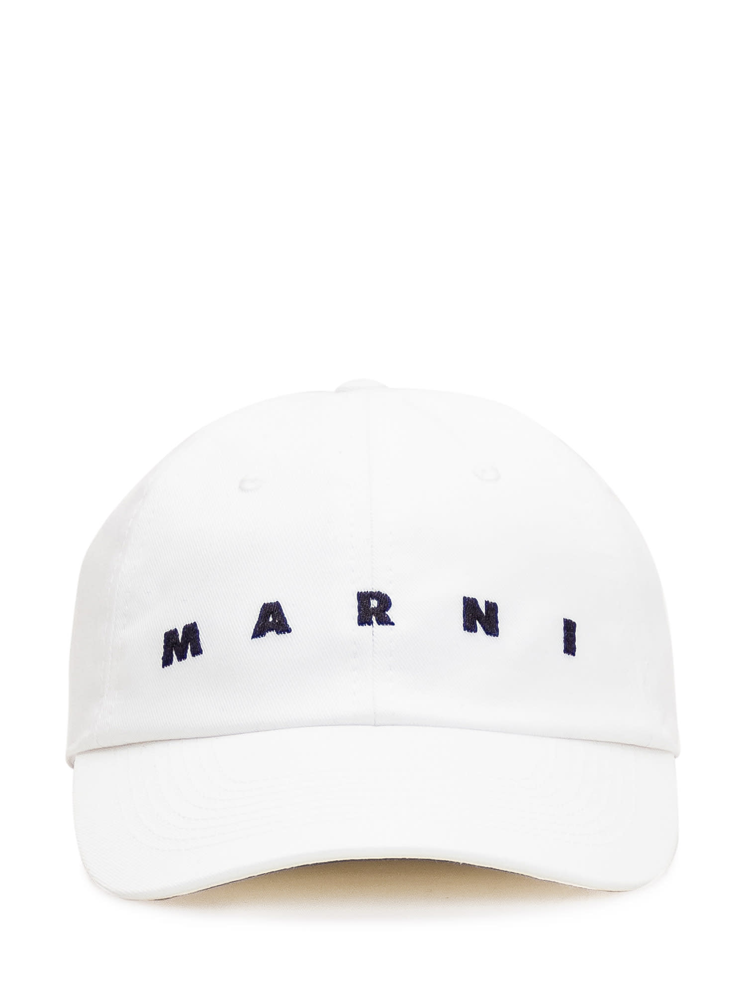 Shop Marni Logo Hat In Lily White