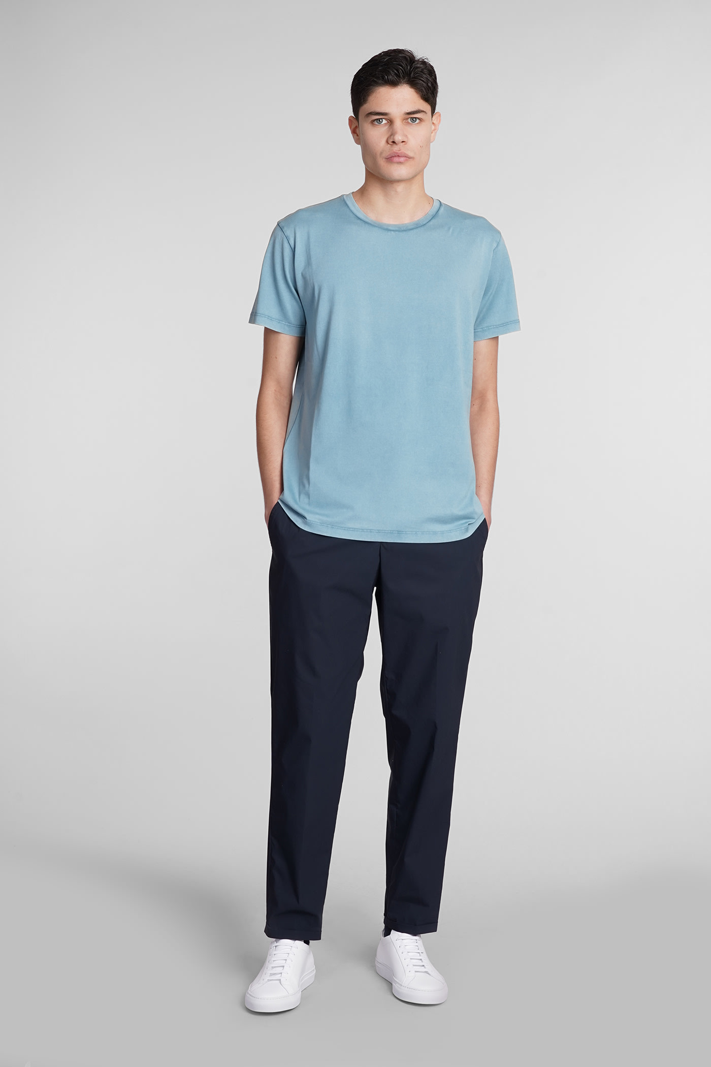 Shop Pt01 Pants In Blue Cotton