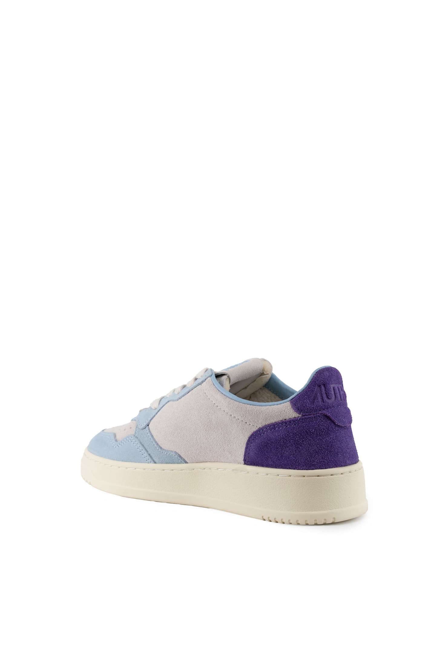 Autry Medalist Low Tricolor Suede Sneakers Patridge And Mauve Color In Multi