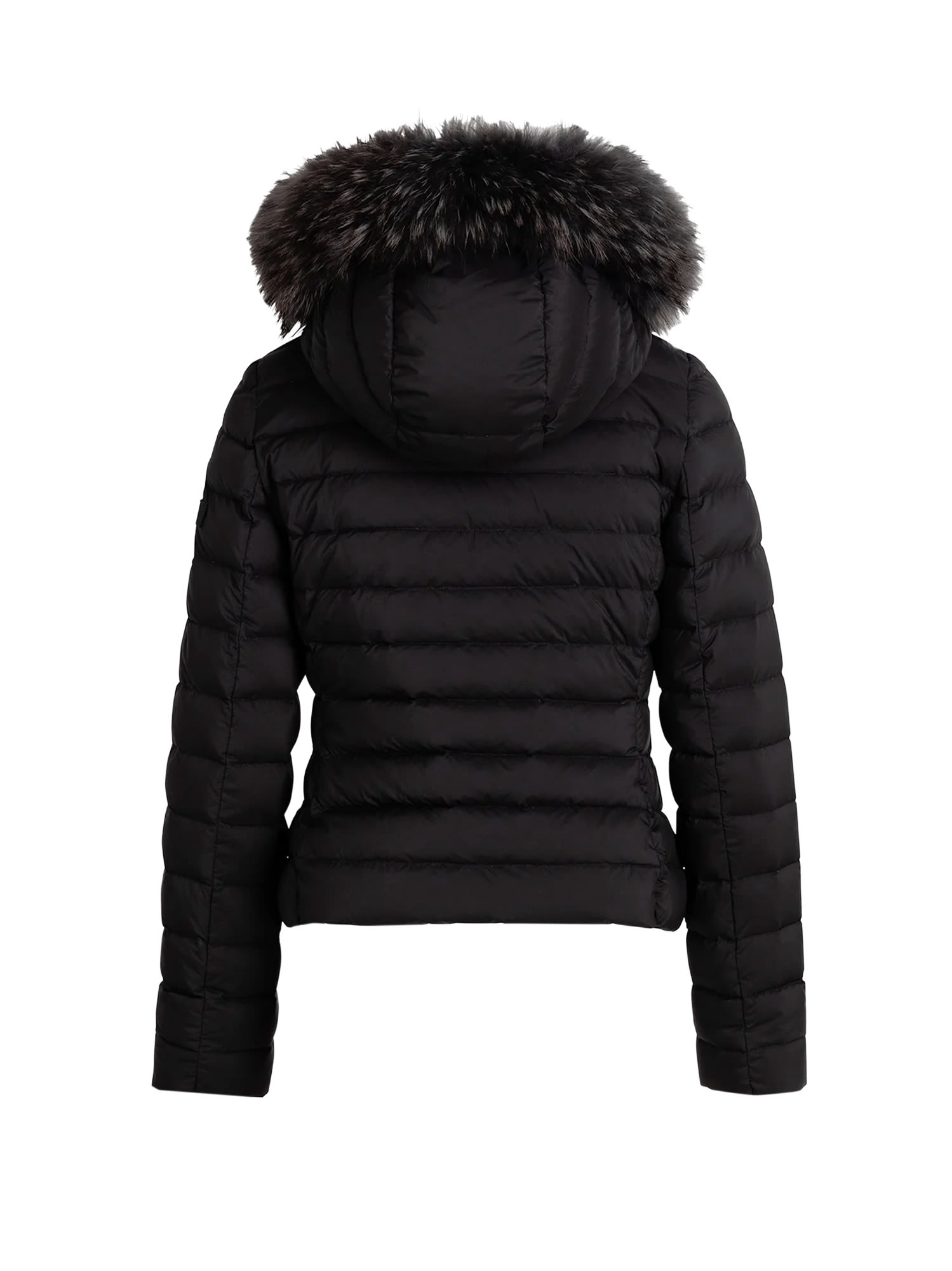 Tatras Hooded Quilted Jacket With Removable Fur Trim In Black