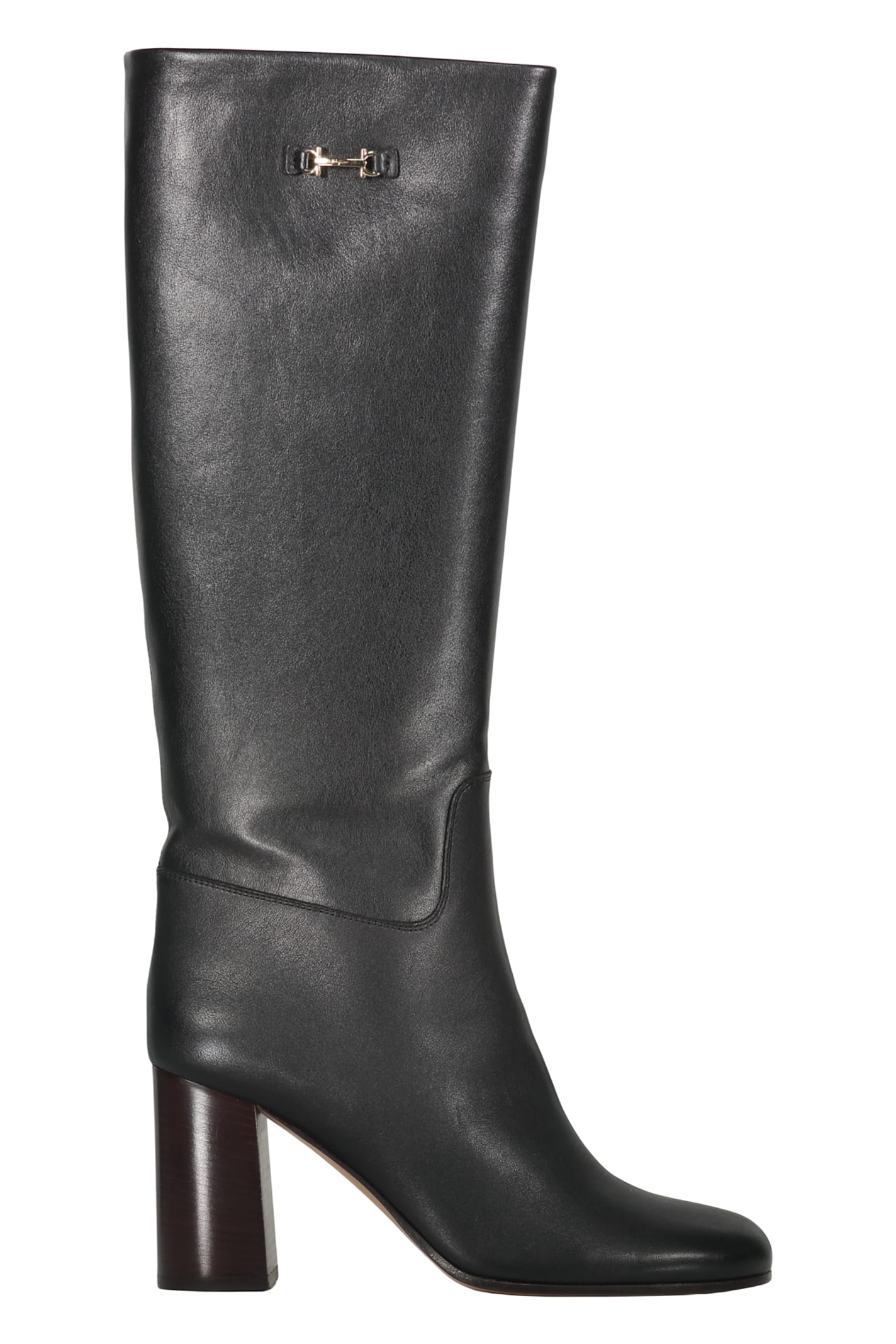 Ferragamo Woman Boot Black Size 8 Leather In Black
