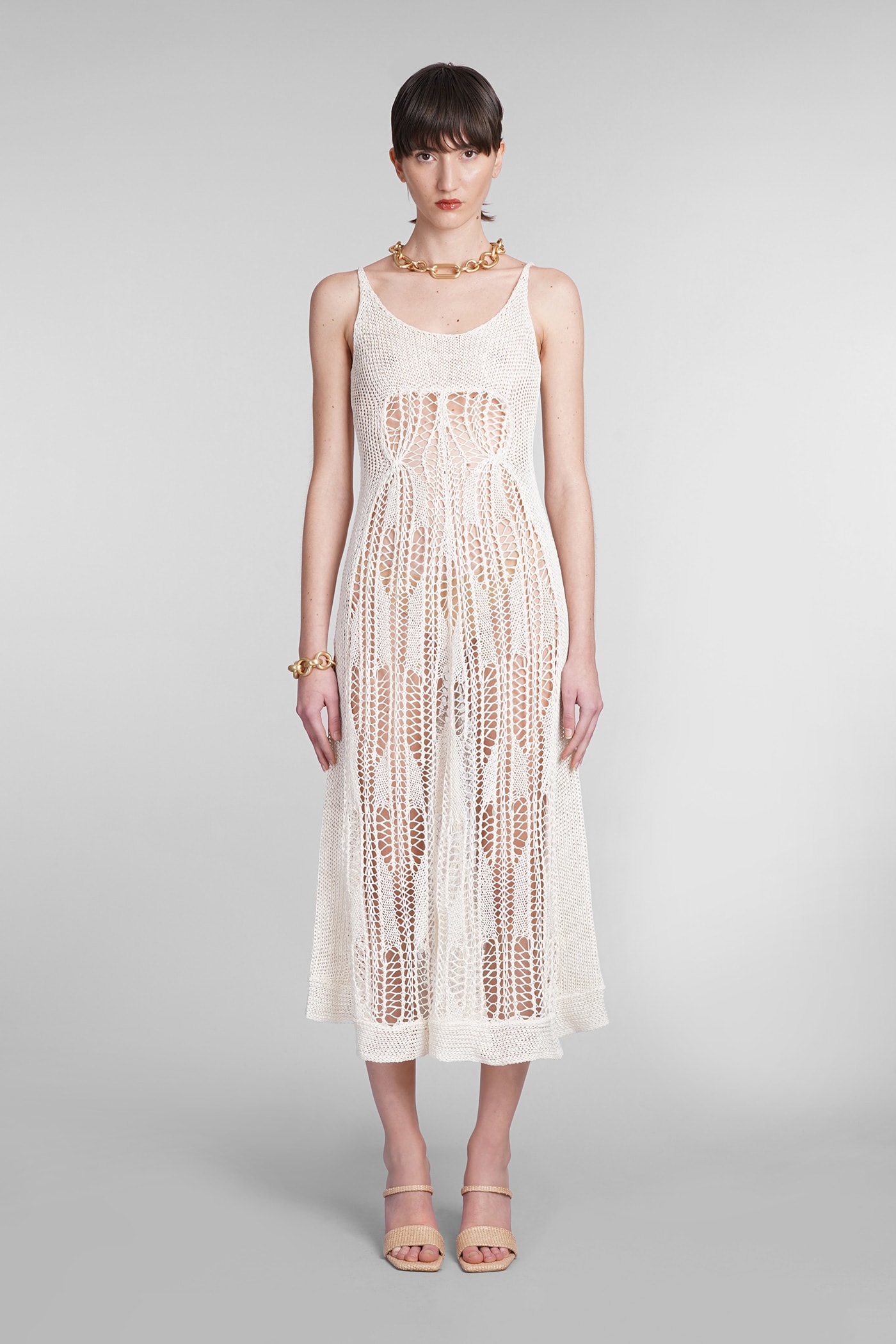 CULT GAIA VICKIE DRESS IN BEIGE POLYESTER