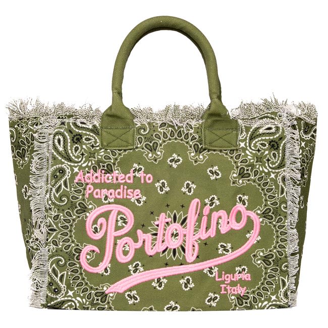MC2 Saint Barth Bandanna Canvas Bag With Portofino Embroidery