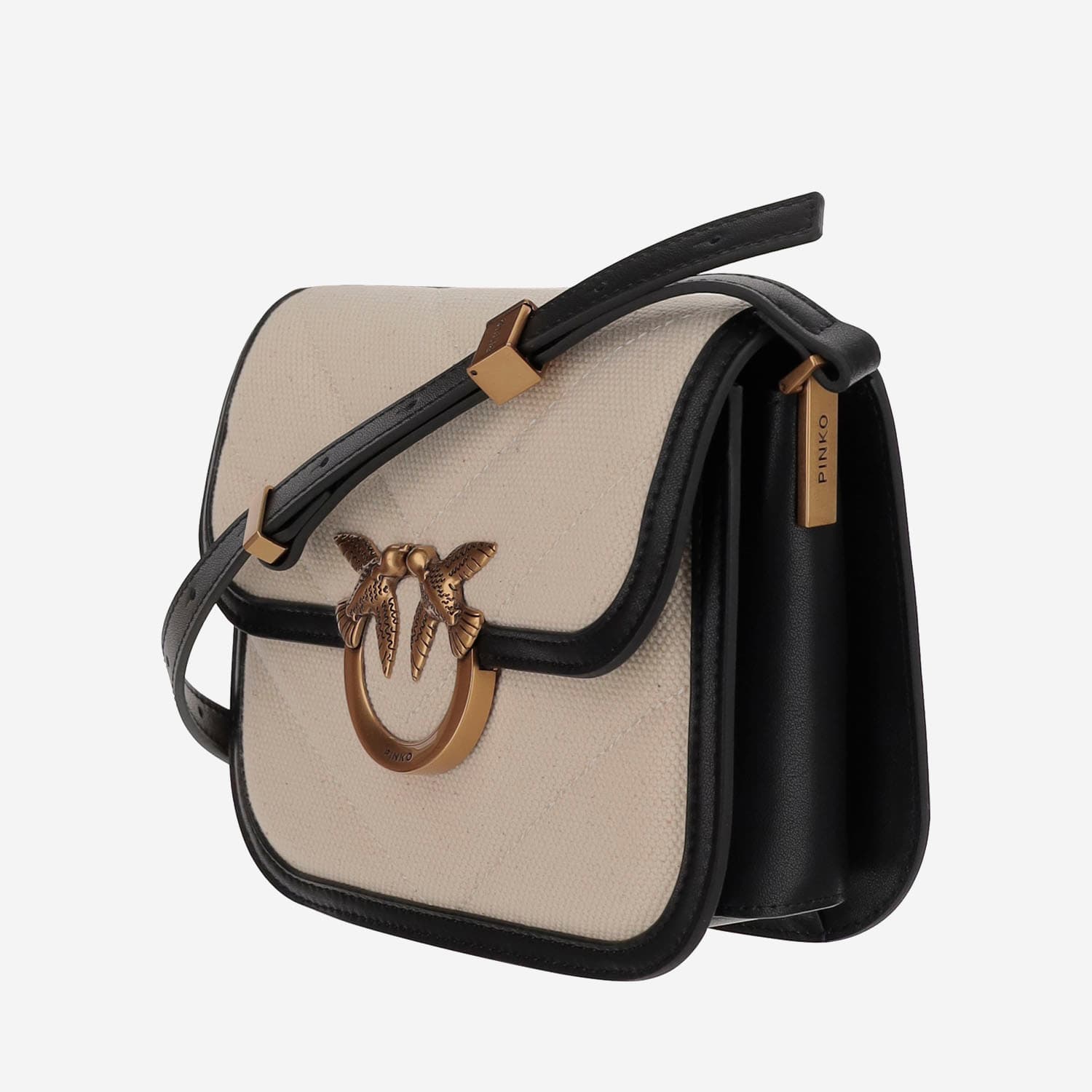 Pinko Love Bag Square Bag In Canvas And Leather