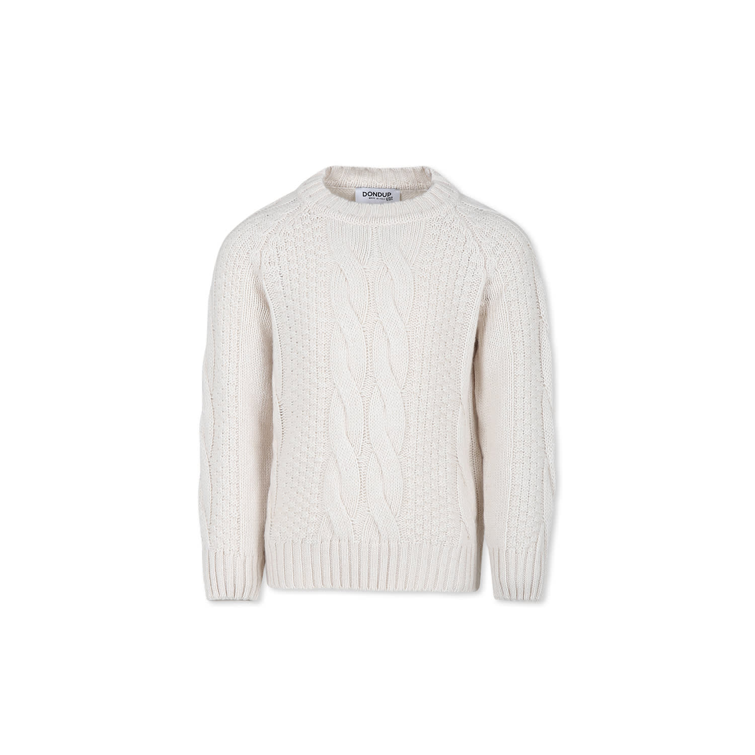 Dondup Ivory Sweater For Boy With Logo In Ivory