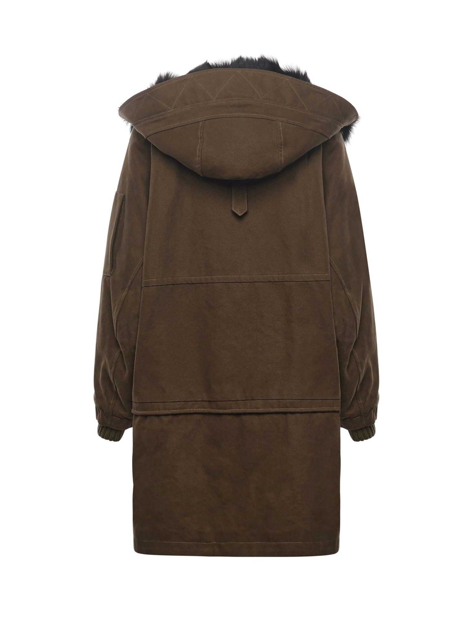 Dolce & Gabbana Hooded Jacket With Button Accents And Pockets In Brown