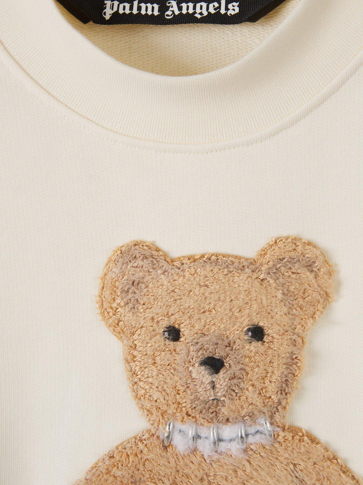 Palm Angels Bear In Mind Sweatshirt In Bianco