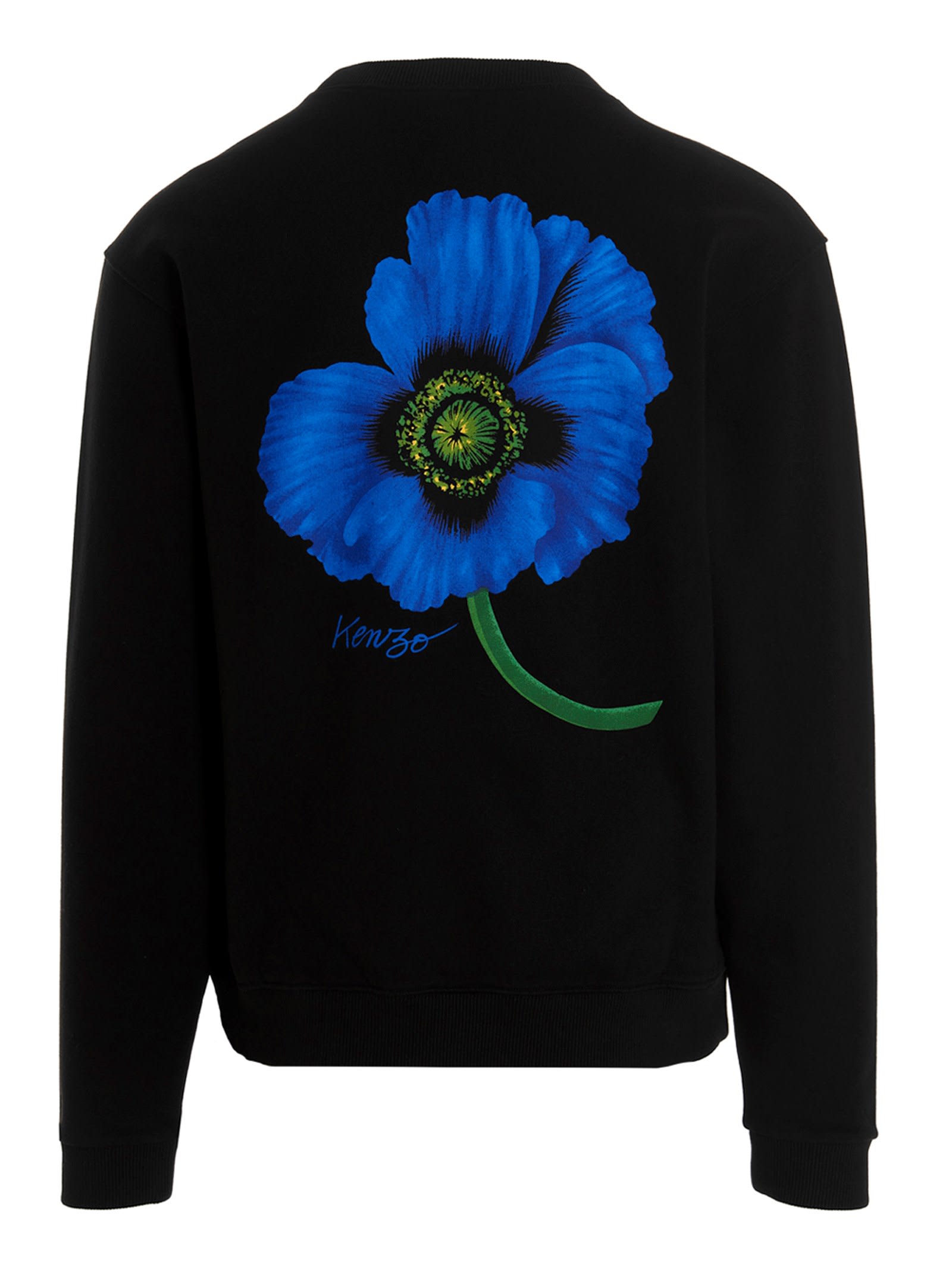 Kenzo Black Boke Flower-print Cotton Sweatshirt In Black