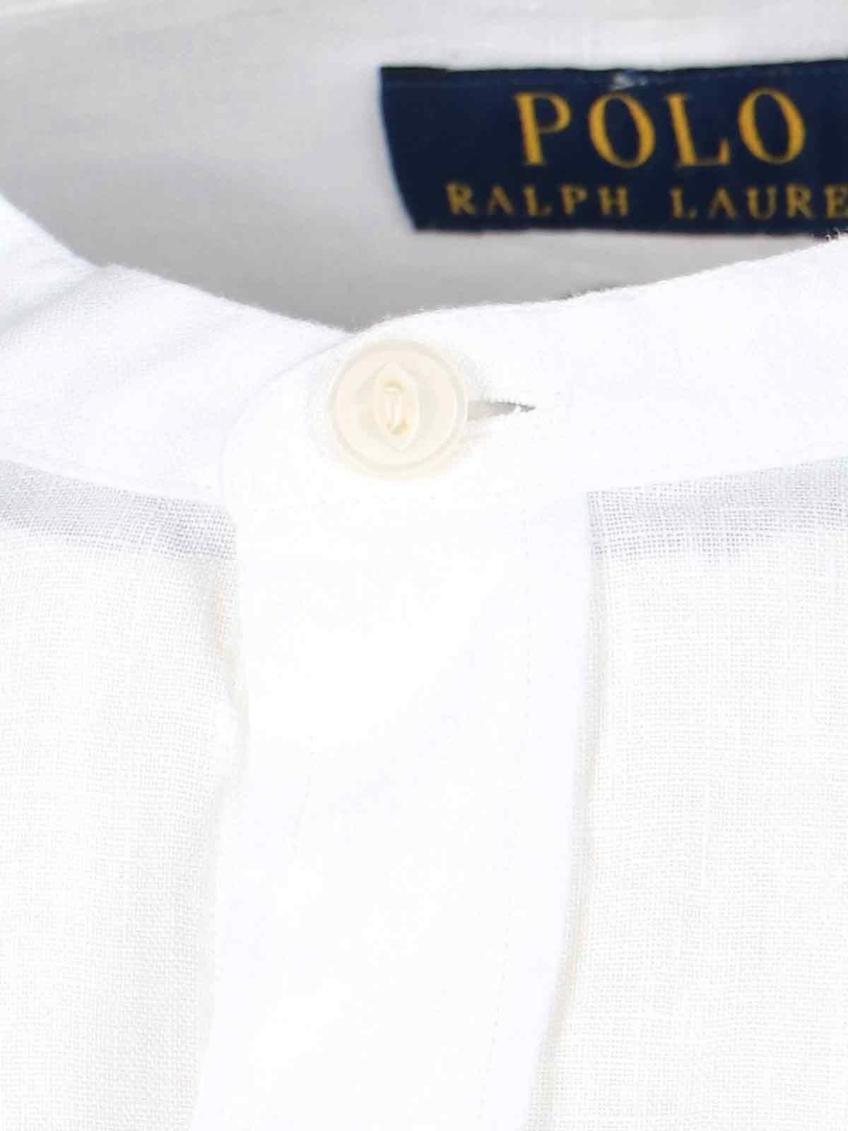 Shop Polo Ralph Lauren Linen Shirt  In White
