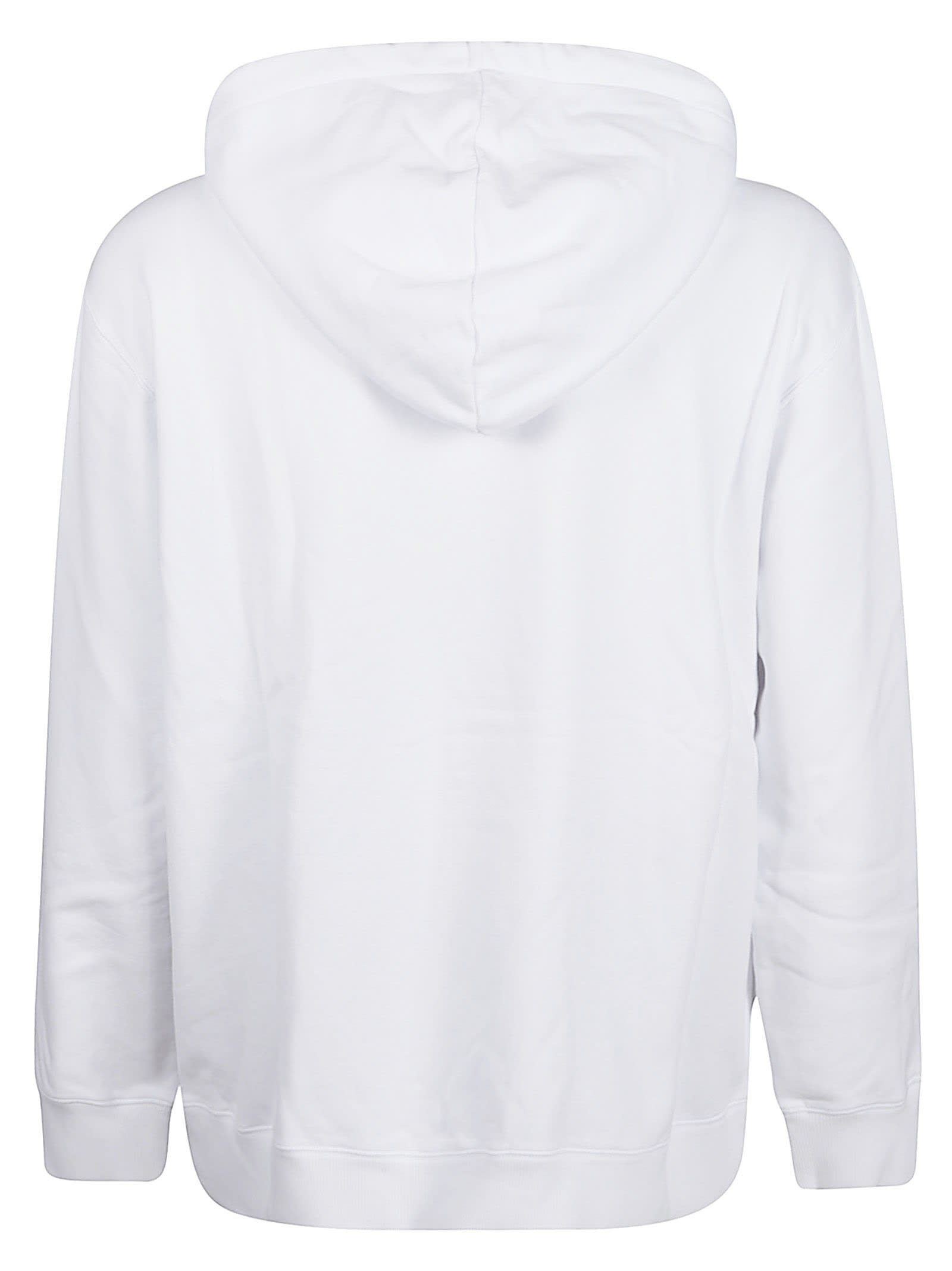 Lanvin Relaxed-fit Hooded Sweatshirt With Subtle Embroidery In White