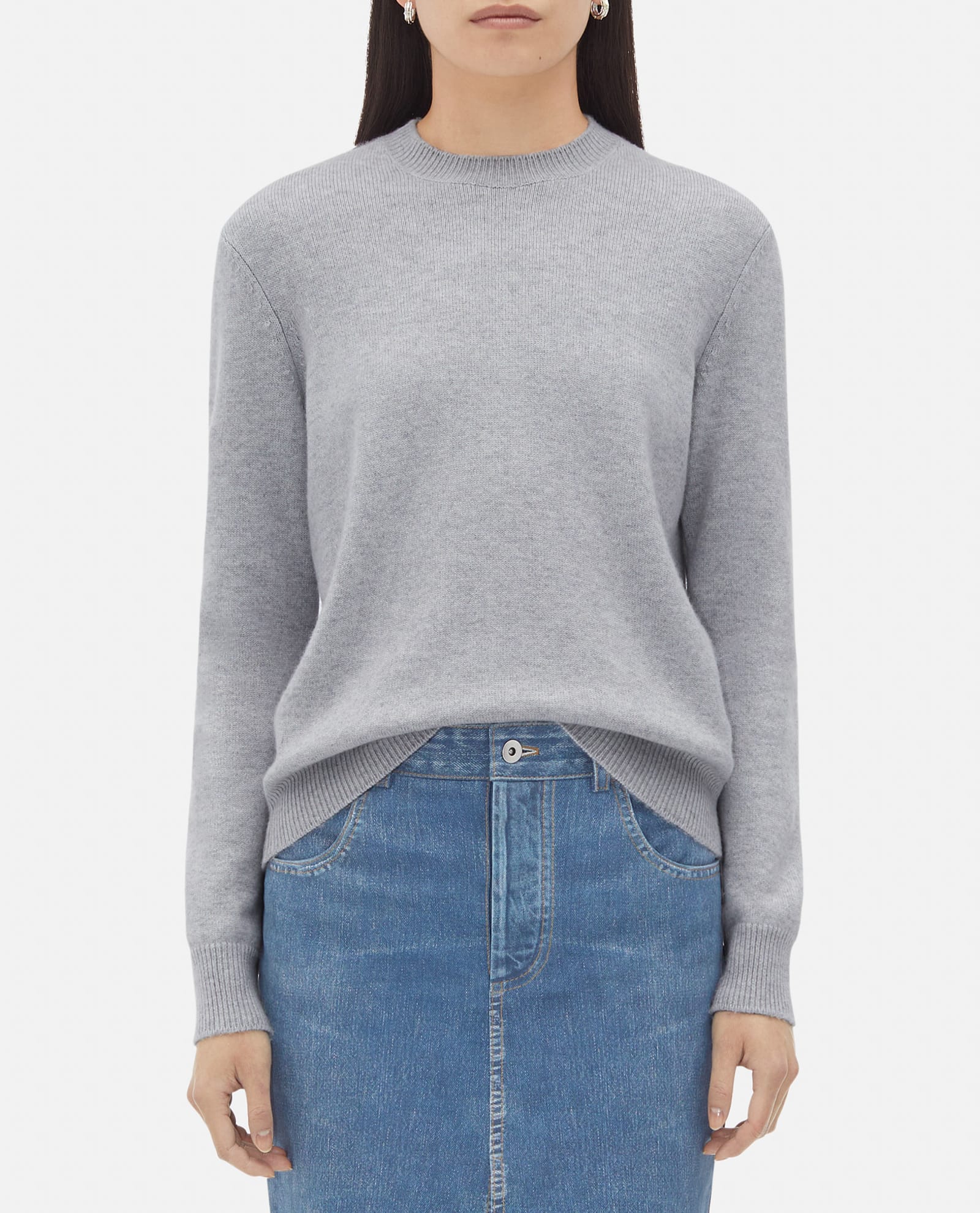 Bottega Veneta Cashmere Knit Sweater In Grey