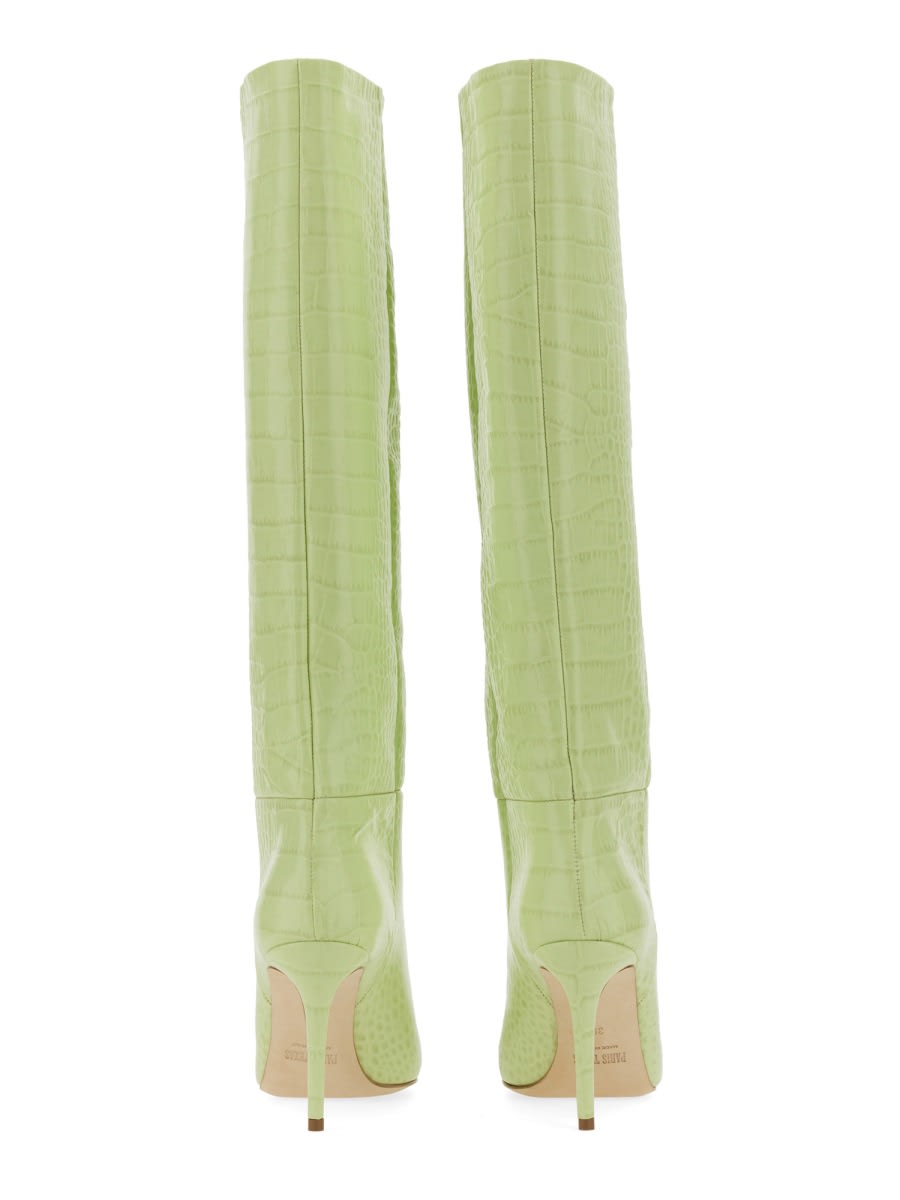 Paris Texas Knee-high 85 Stiletto Boots In Green