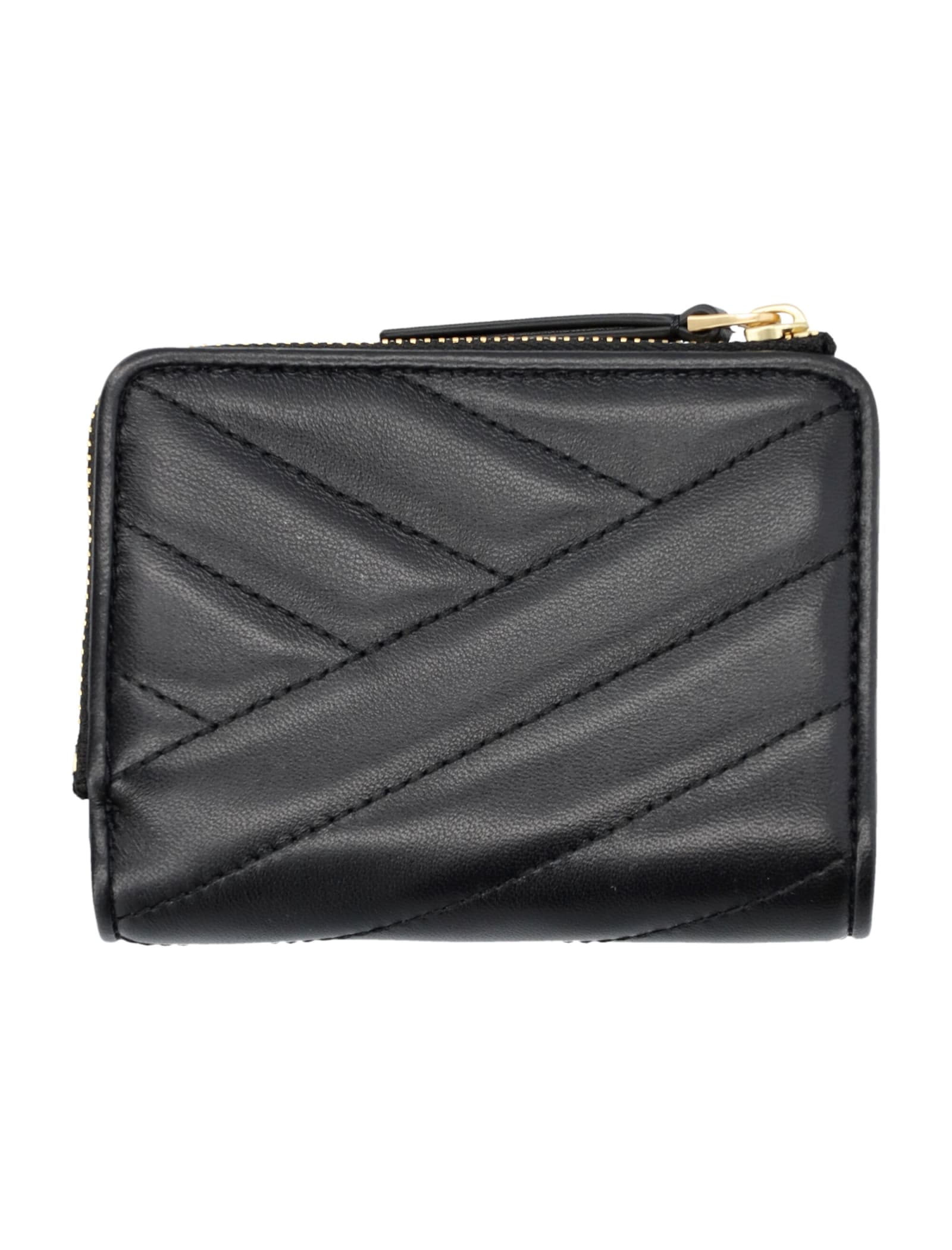 Shop Tory Burch Kira Chevron Bi-fold Wallet In Black