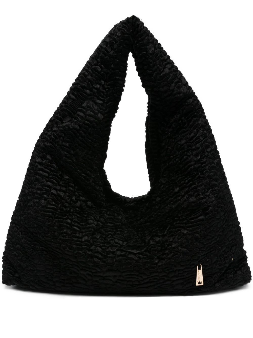 La Milanesa Medium Shoulder Bag Triangular Shape In Black