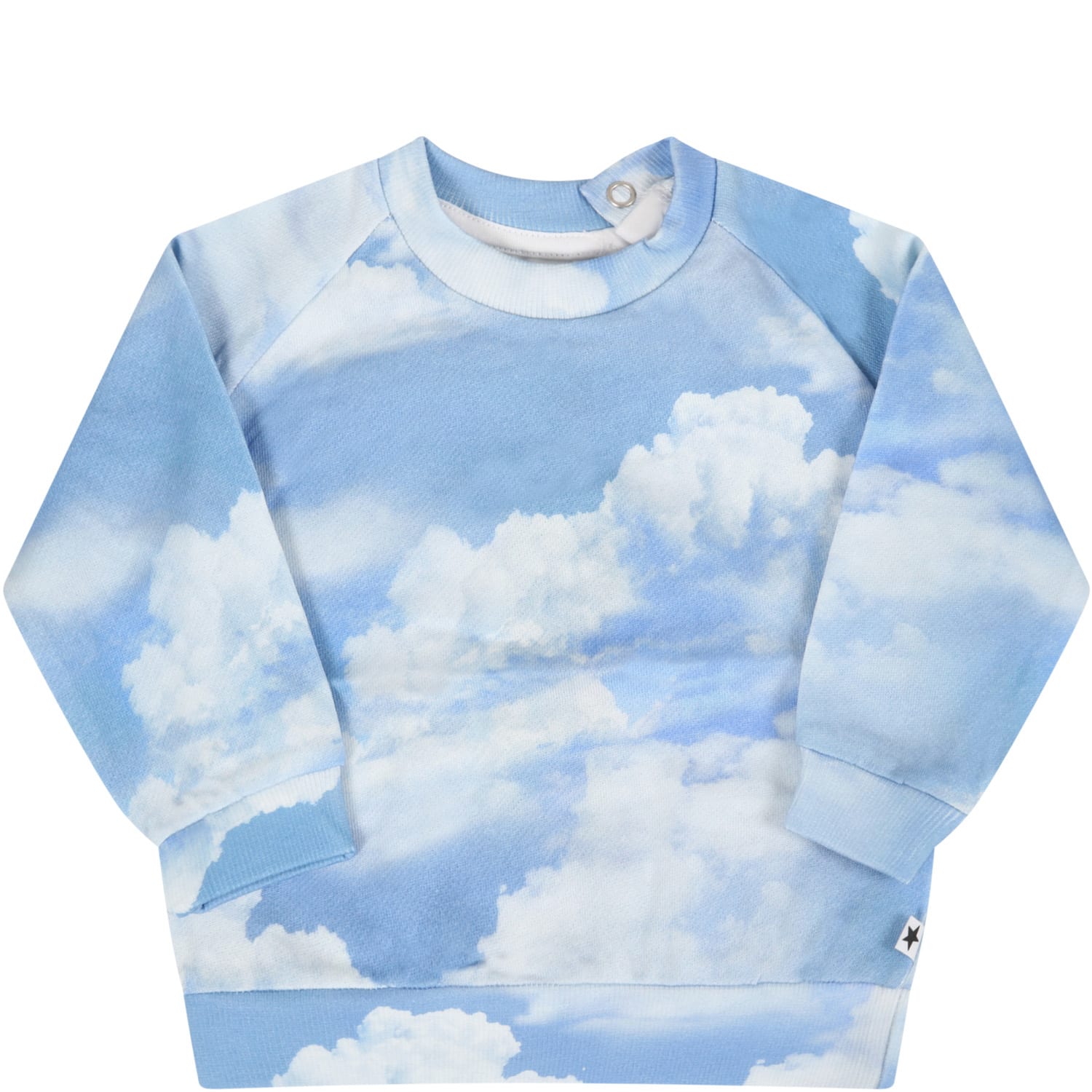 Molo Light Blue disco Sweatshirt For Baby Kids With Clouds