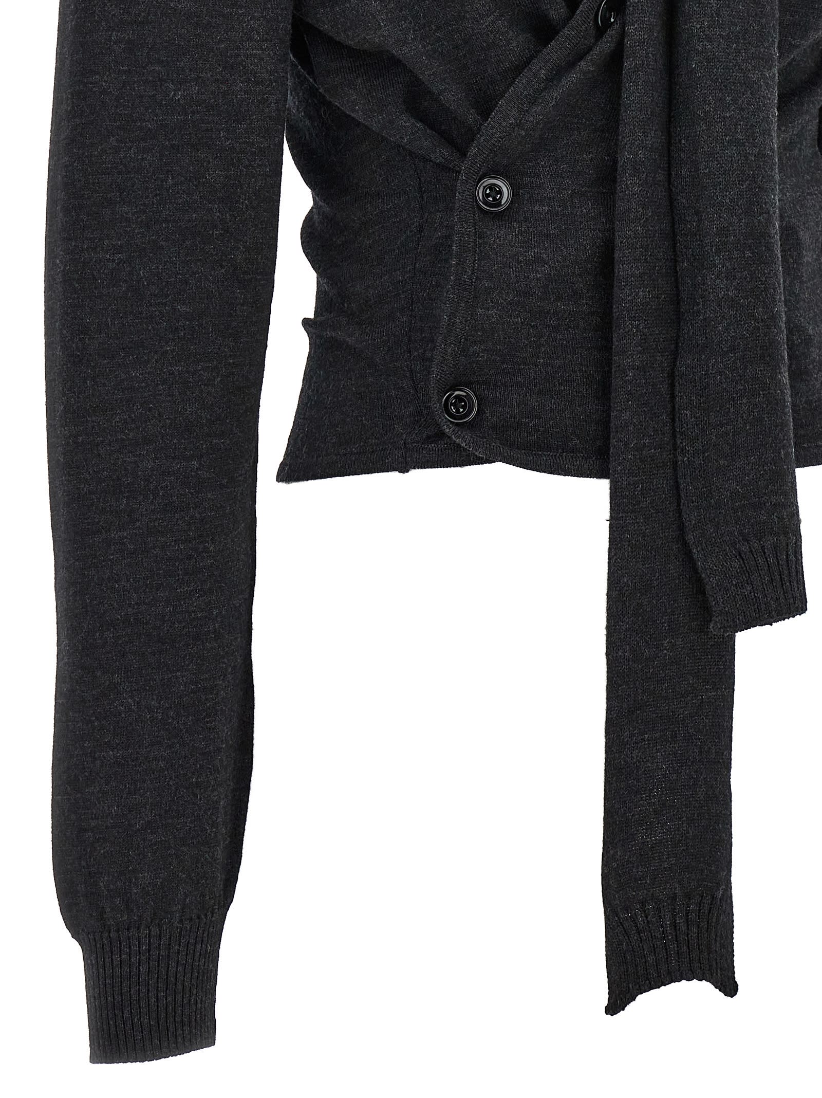Lemaire Twisted Cardigan In Gray