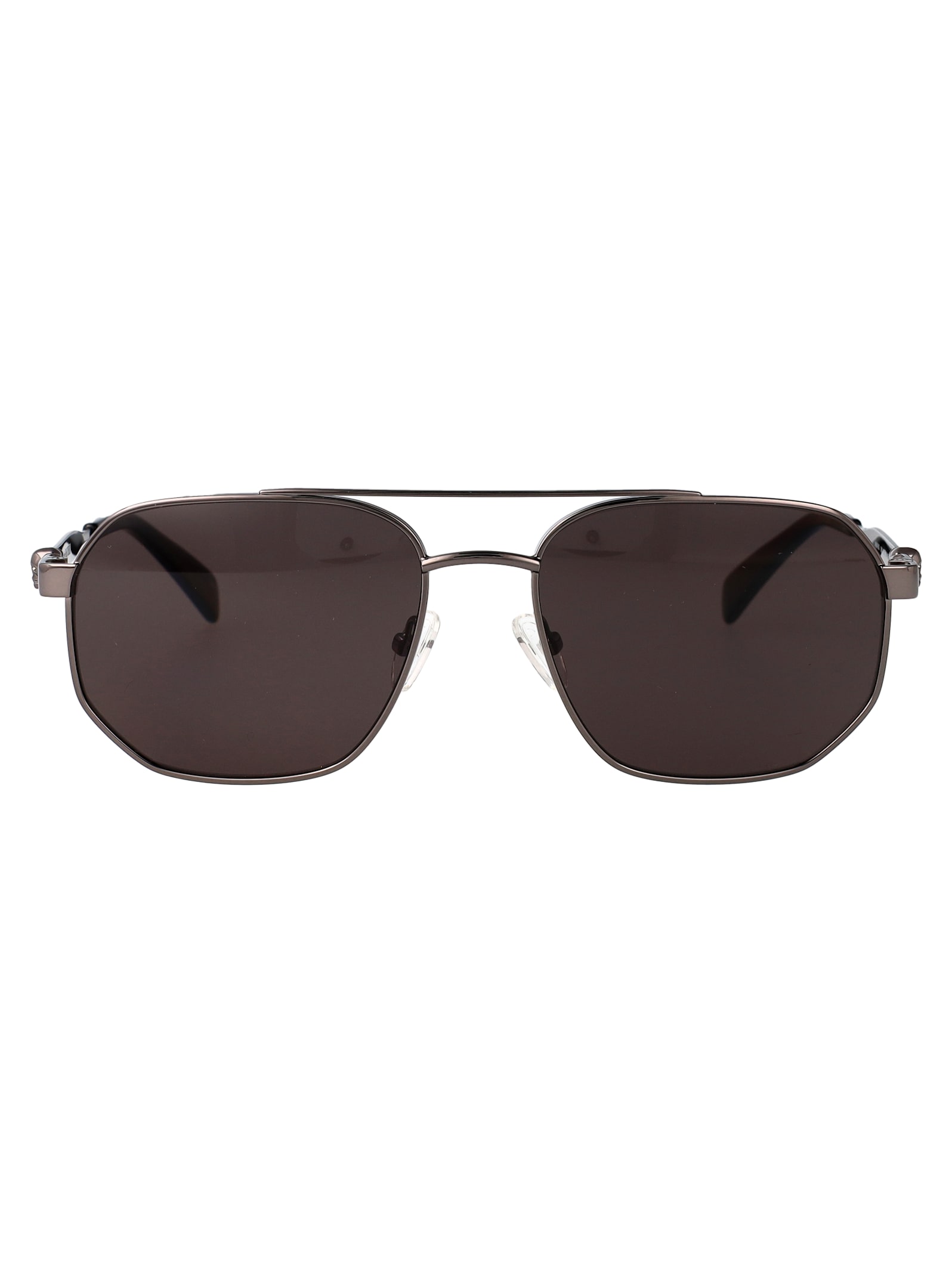 Alexander Mcqueen Am0458s Sunglasses In 001 Ruthenium Ruthenium Grey