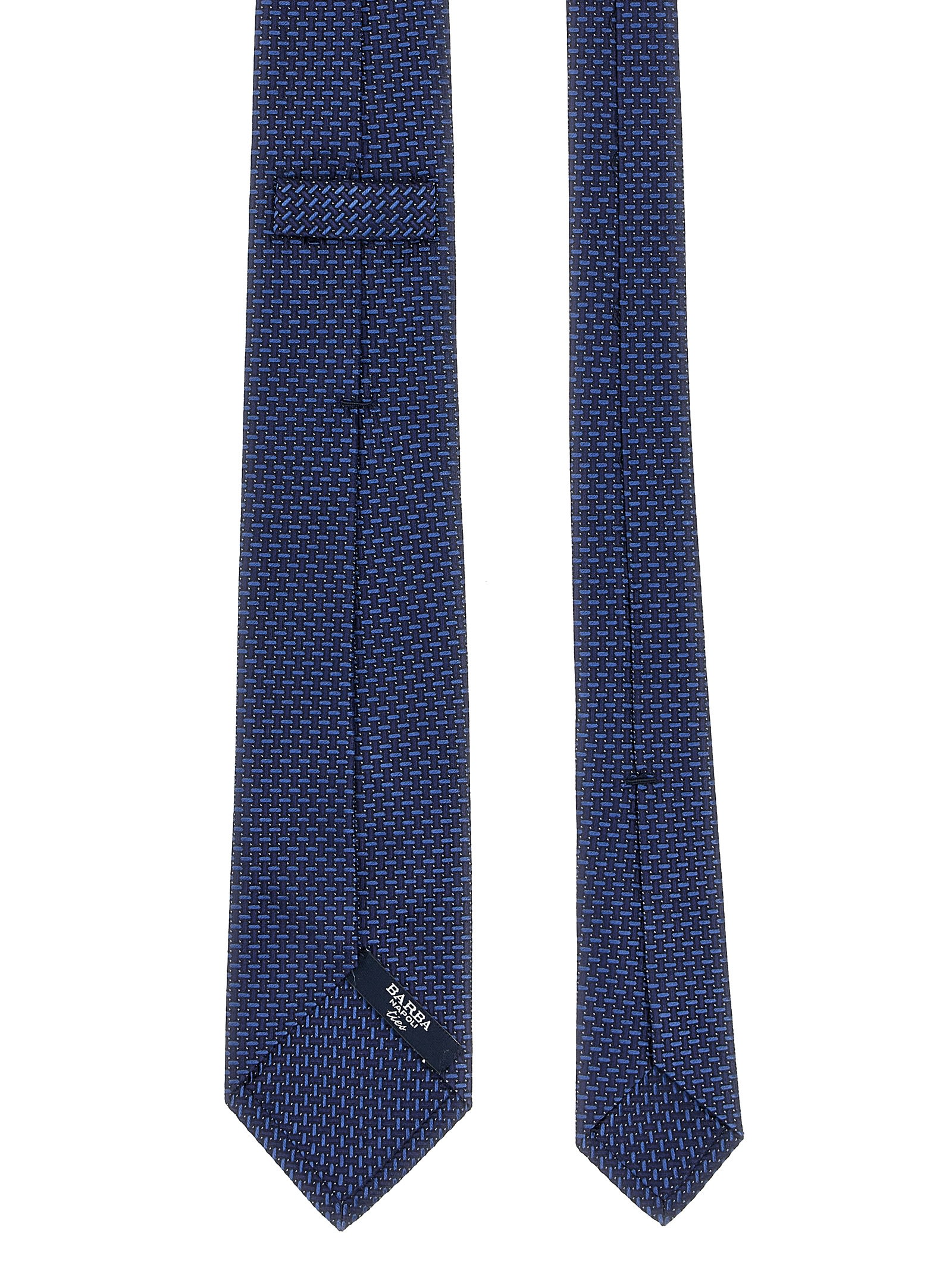 Barba Napoli Pointed Tip Slim Silk Tie With Textured Finish