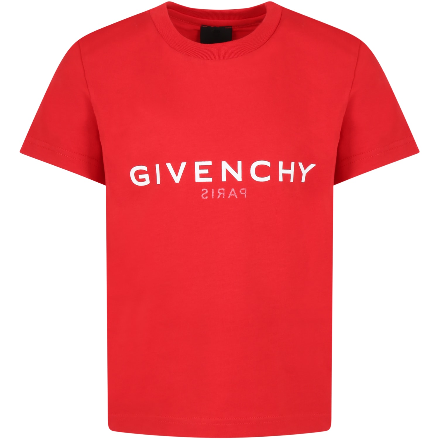 Givenchy Red T-shirt For Boy With White Logo