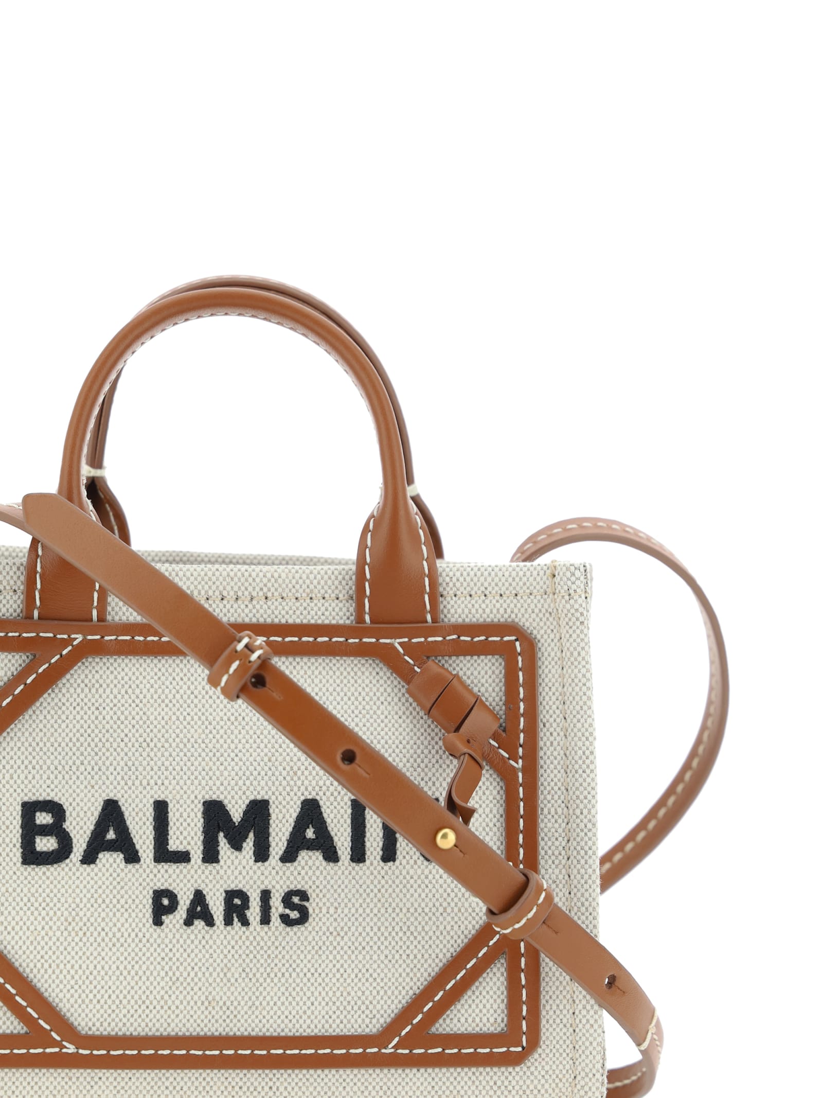 Shop Balmain B-army Handbag In Beige